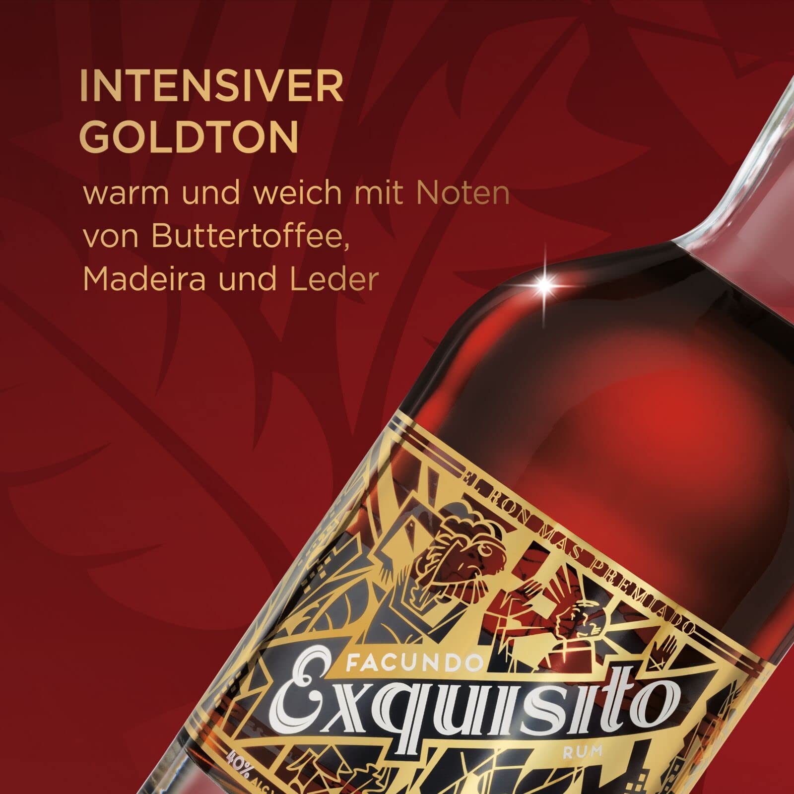 Facundo Exquisito Premium Aged Dark Rum in Geschenkbox, tropisch gereifter dunkler Rum, im Sherryfass veredelt, BACARDÍ, ideal als Geschenk, 40% Vol., 70 cl/700 ml