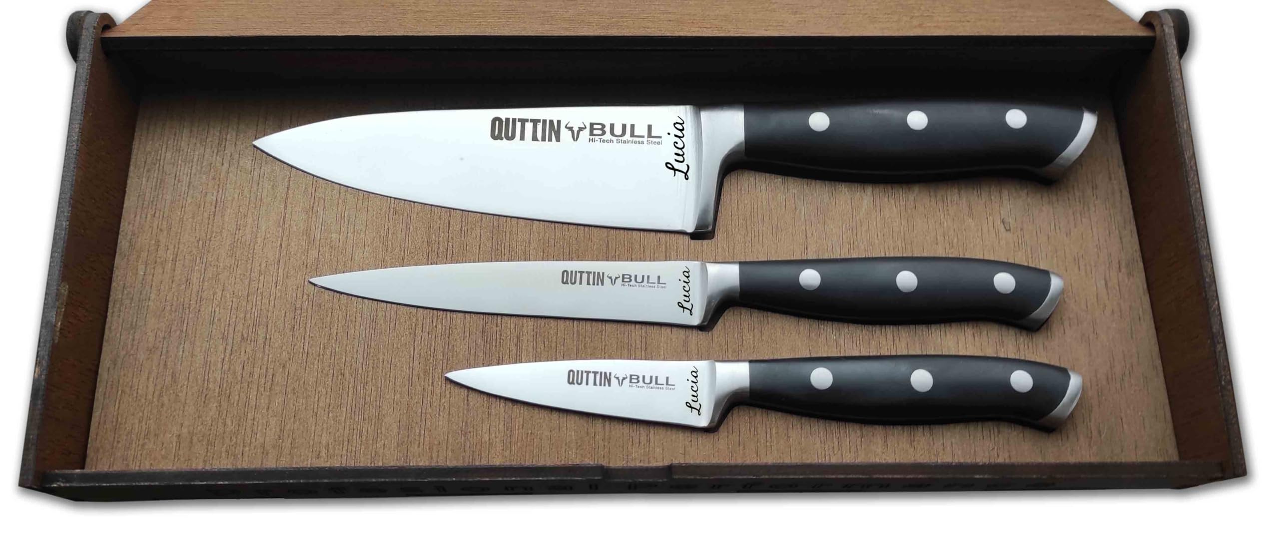 Quttin BULL Set 3 Cuchillos Cocina Profesionales