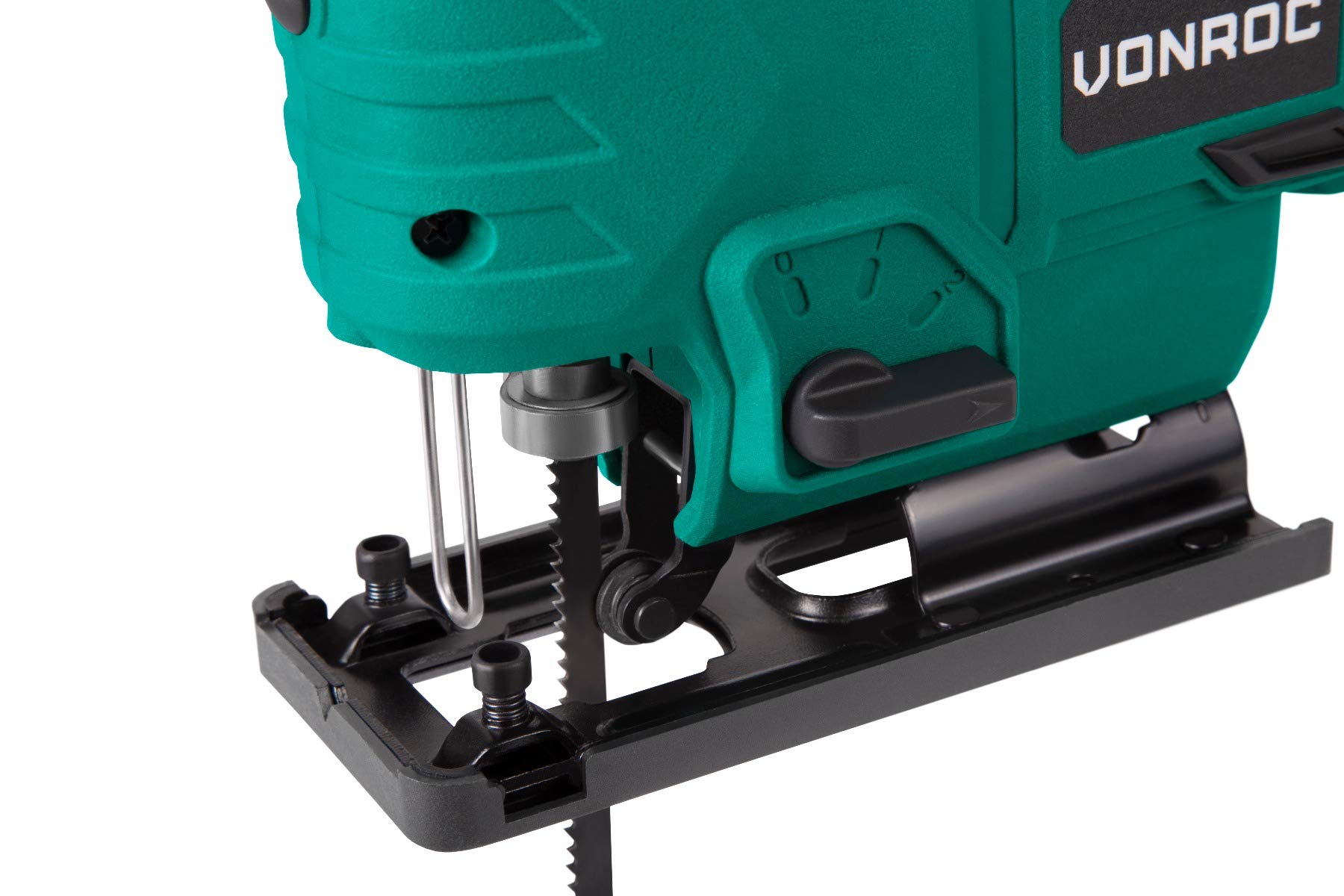 VONROC Sierra de calar vertical inalámbrica VPower 20V (sin batería) – Incl. hojas de sierra, guía paralela y bolsa de almacenamiento