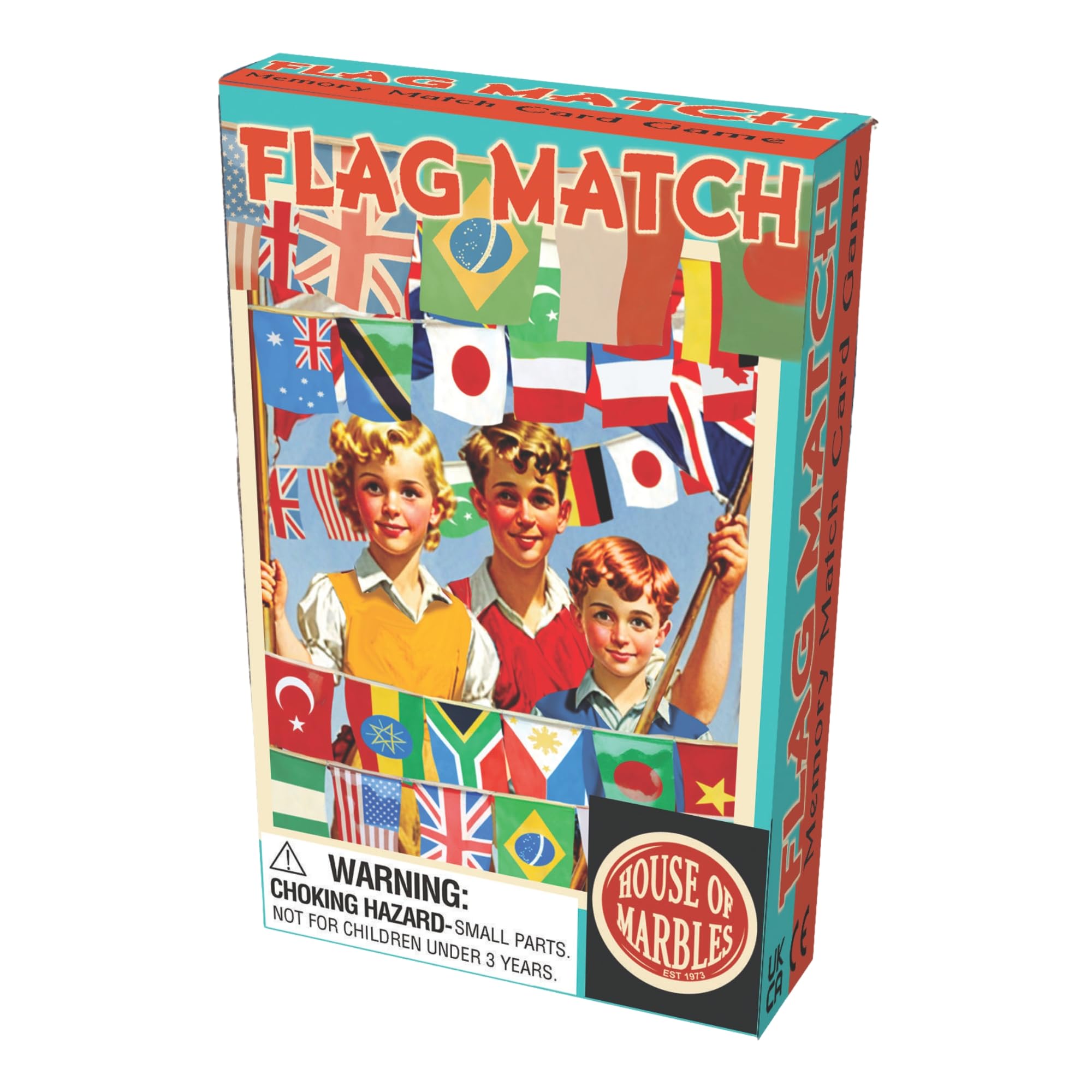 House of Marbles Flag Match Card Game (Big Pack), Vibrant Colors, 2.36 x 0.984 x 3.54 inches