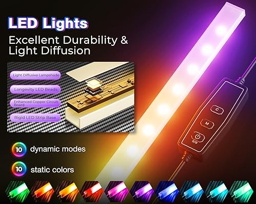Miniatura 4 de ODK - Escritorio de juegos en forma de L de 53" con estante superior y gancho para auriculares, mesa de computadora de esquina con estanterías de