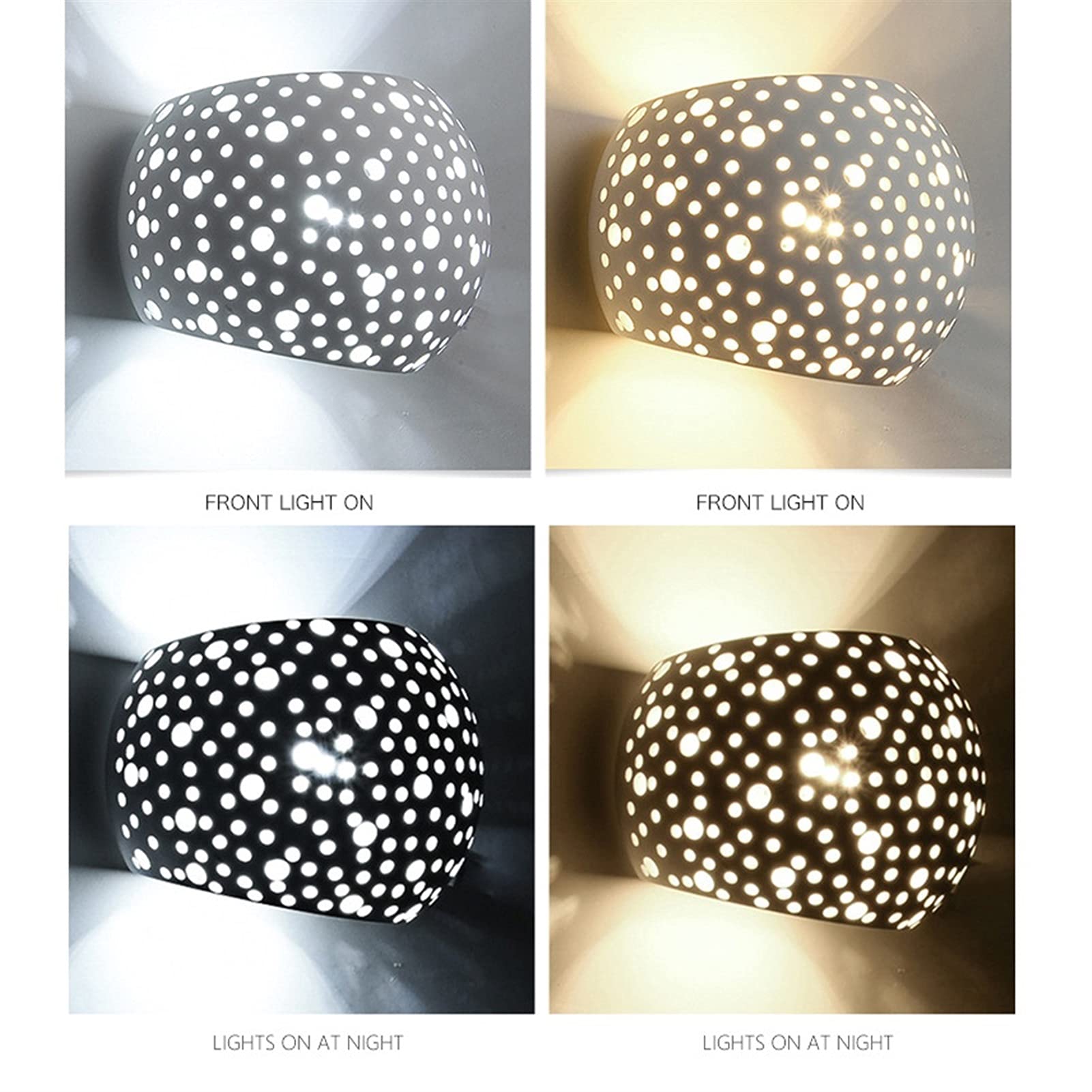 Kinkiet ścienny, Beehive kinkiet ścienny z oświetleniem wewnętrznym w górę i w dół, żarówka LED G9 4200K 5W, ciepła biel, akcesoria