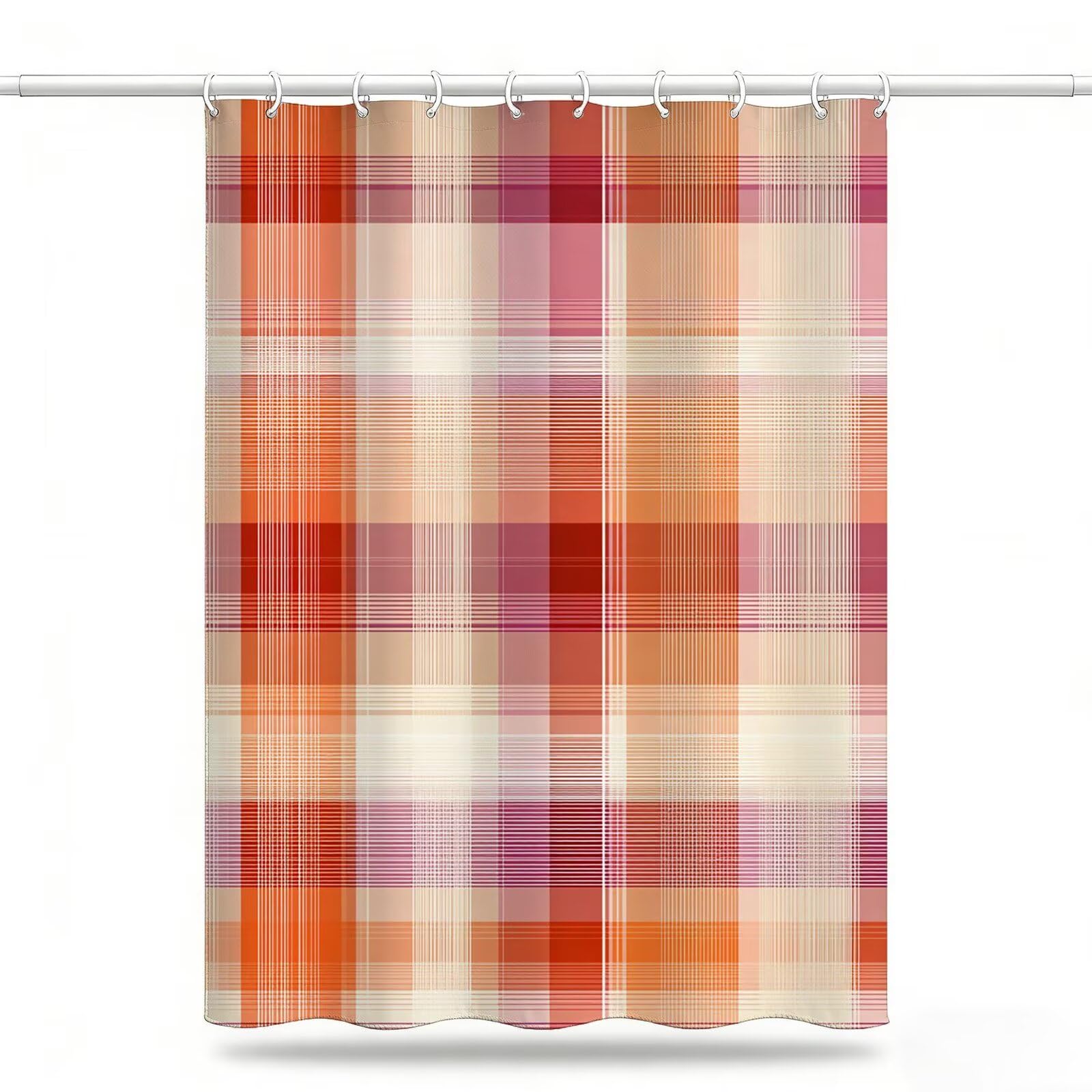 Enrejado Cortina de Ducha 180x200, Tela Poliéster Impermeable con 12 Ganchos, Secado Rápido Cortinas de Baño Lavables Shower Curtain Resistente a Humedad Decoracion Hogar Simple Cortina Ducha,Model669