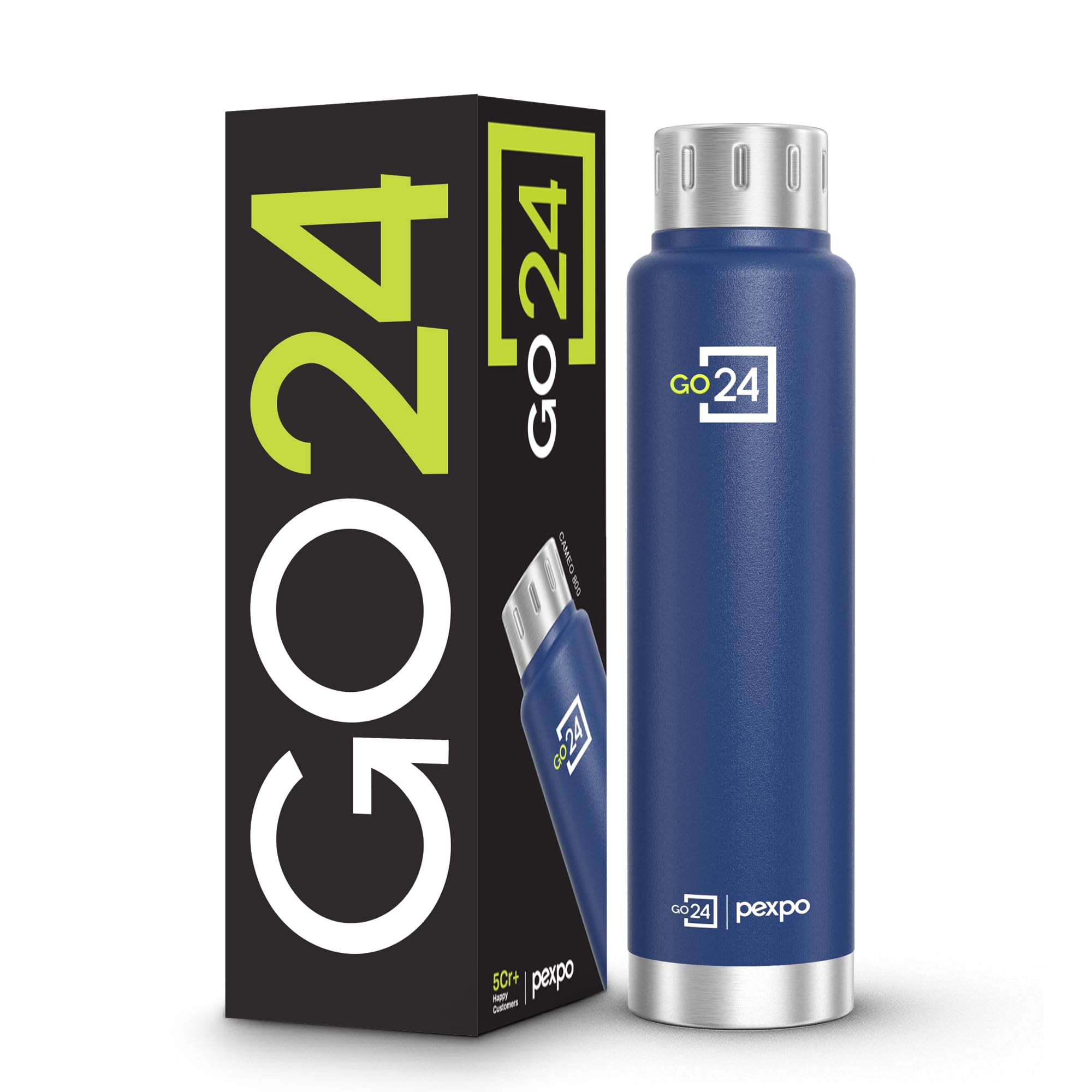Go24 pexpo Cameo Pro ISI Certified Stainless Steel Vacuum Insulated Flask - 160ml | Double Wall Hot & Cold Upto 4-5 Hours | Office, School, Gym, & Travelling | Men, Women & Kids - Denim Blue — Amazon image 16