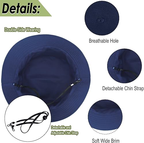 Miniatura 2 de Sombrero de pescador XXL extragrande, unisex, reversible, de algodón, de doble cara, sombrero de pesca, sombrero de verano