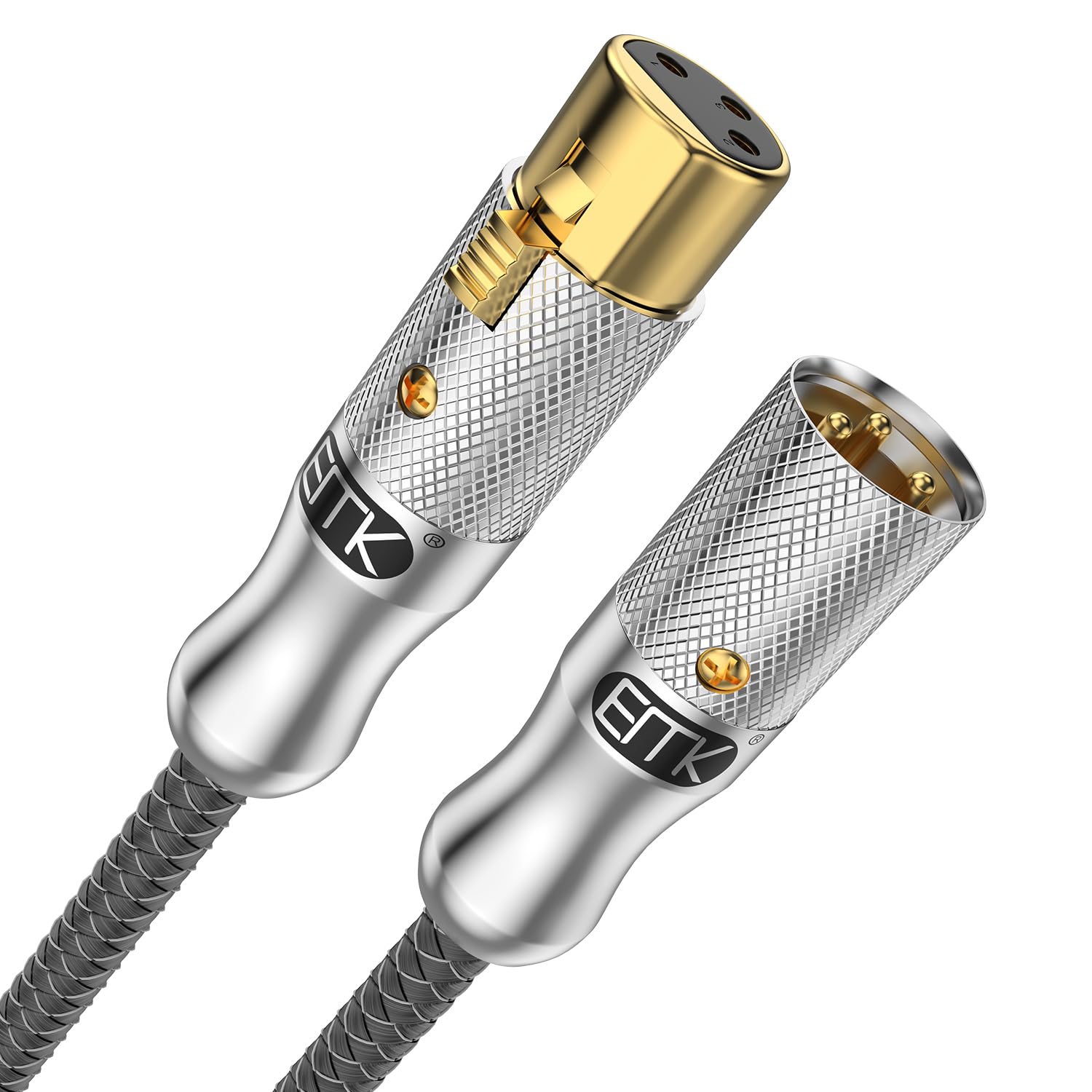 EMK XLR Microphone Cable XLR Male to XLR Female 3-Pin Balanced Mixer Speaker Cable Equalizer Mic Preamplifier Cable Compatible with Speaker Systems(10 Ft/3M