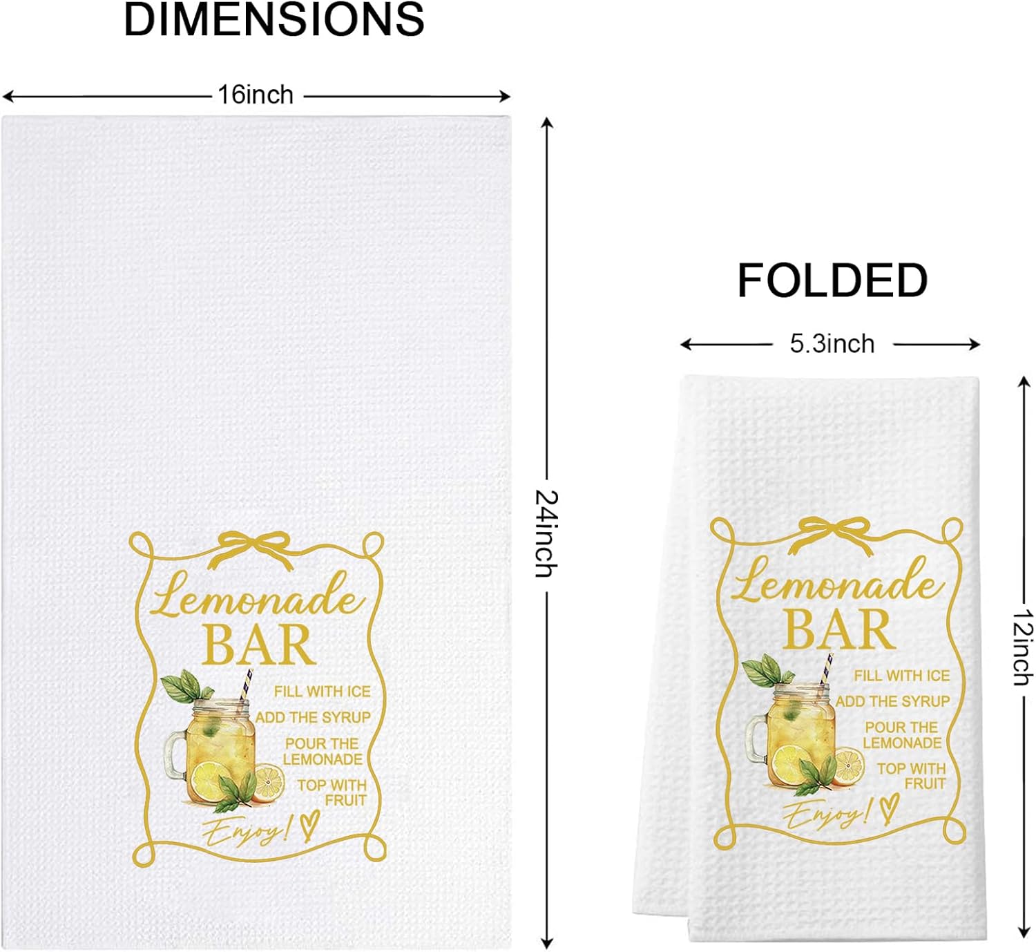 WCGXKO Mocktail Kitchen Towel Bridal Shower Merch Wedding Bar Dish Towel Summer Party Drink Station Merchandise (de Bar Towel) image 2