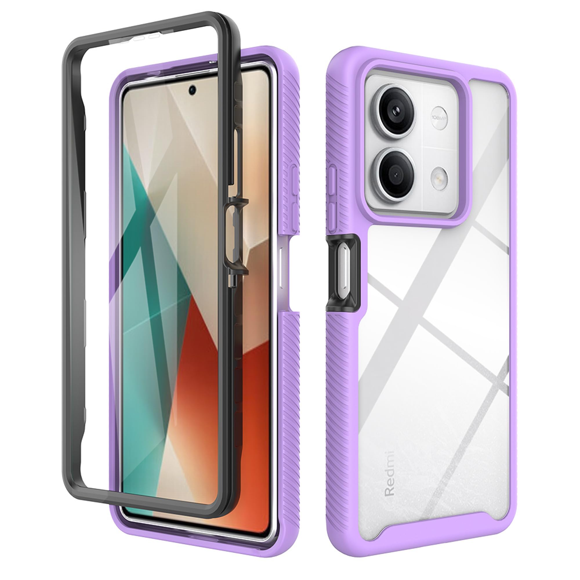 SIYOPINPFY Cover per Xiaomi Redmi Note 8 Pro Case con Anello Supporto Specchio, Custodia con Anti Graffio Trasparente Slim Silicone Morbido TPU Sottile Antiurto Protezione Cover DJR Viola