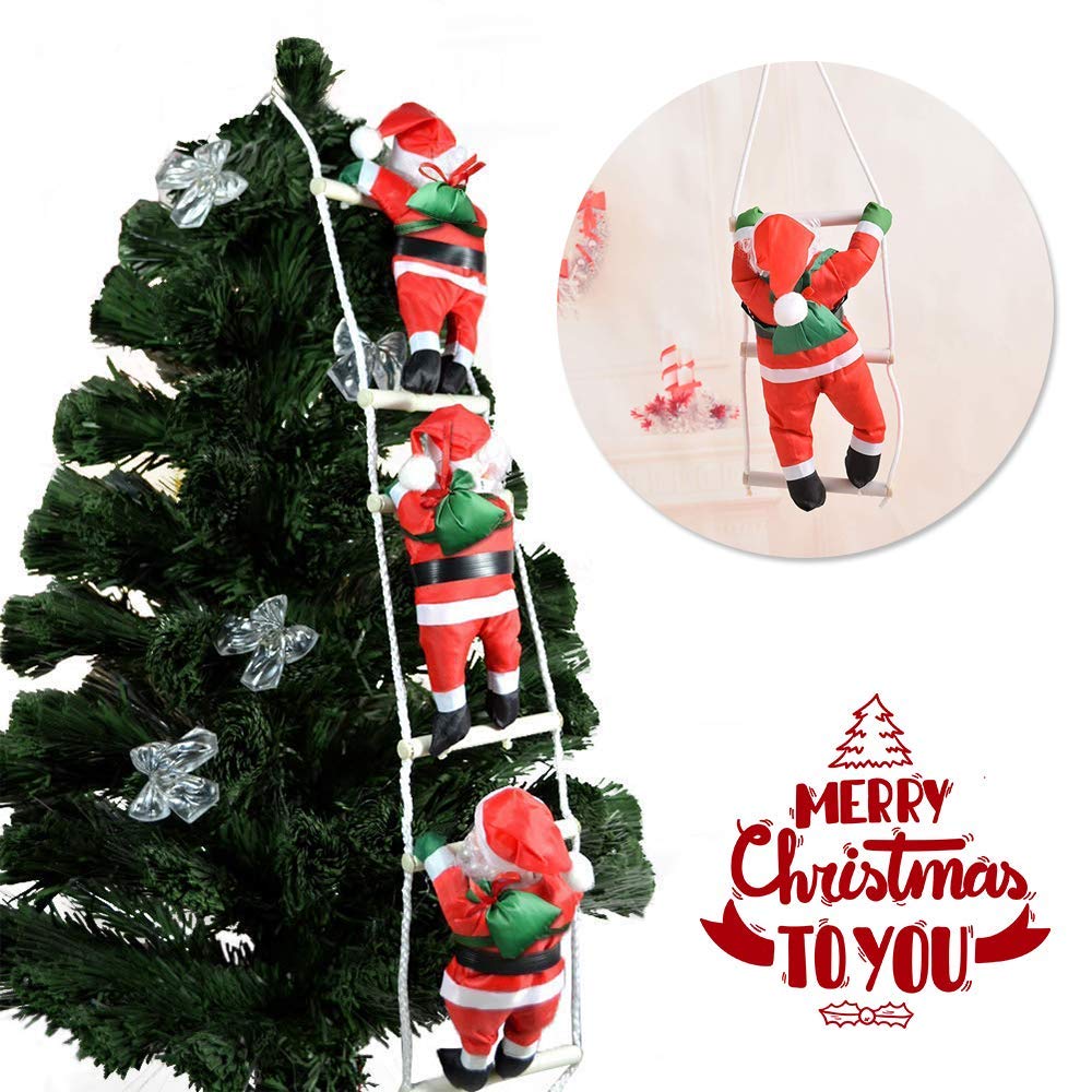 Amazon | Kadahis はしごサンタクロース 3人 クリスマス 飾り 置物 100