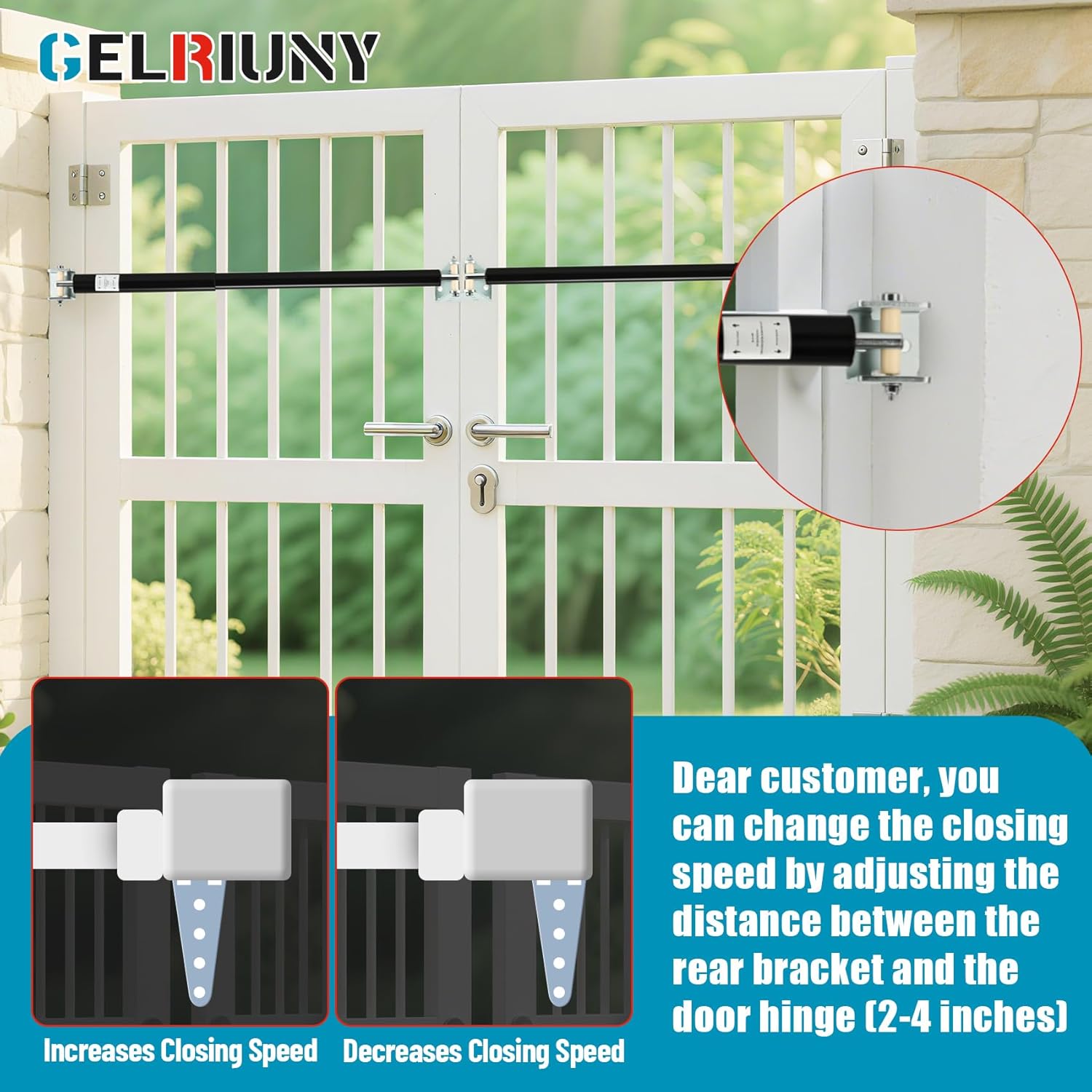 New TB200B Hydraulic Door Closer Kit, Heavy Duty Gate Closer for Farms, Ranches, Open Air Sports Fields, Home Yards, Opening Pressure: 4 to 9 lbs, Black