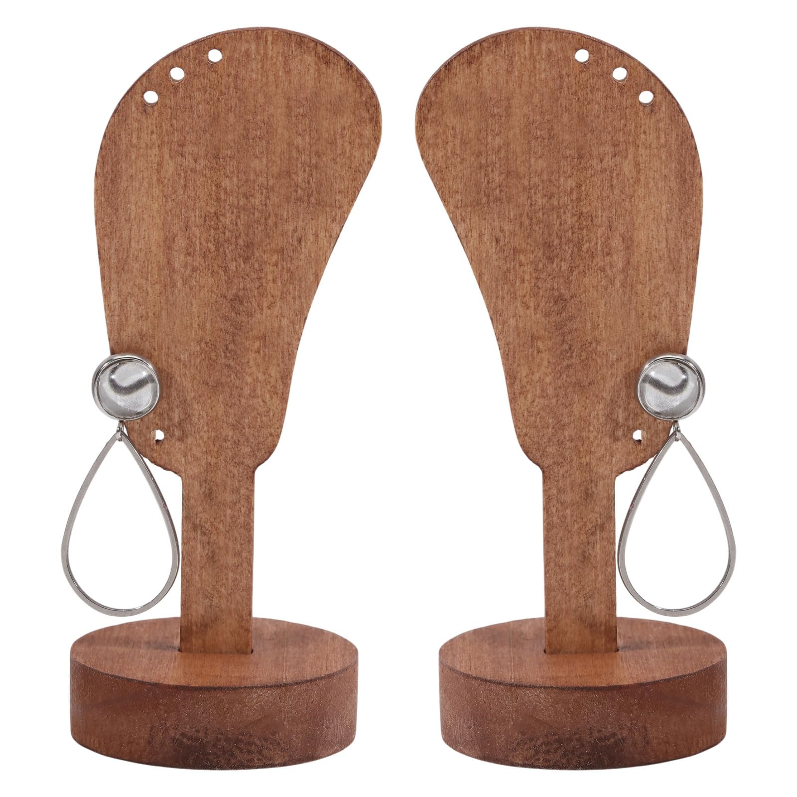 CHGCRAFT 2 soportes de exhibición de pendientes de madera en forma de oreja, organizador de aretes en forma de oreja, estante de exhibición de joyas para exhibición de joyas, soporte de encimera