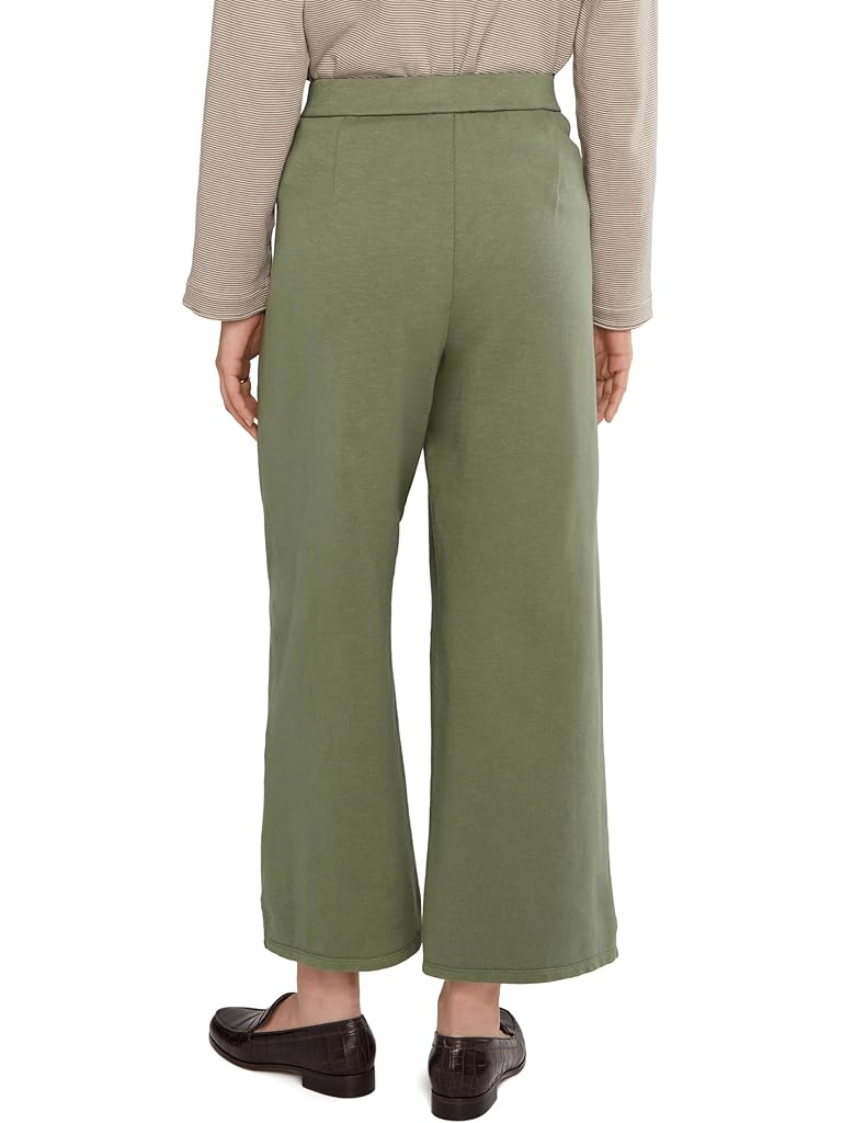 Beige Eileen Fisher Garment Dyed Terry Wide Ankle Pants