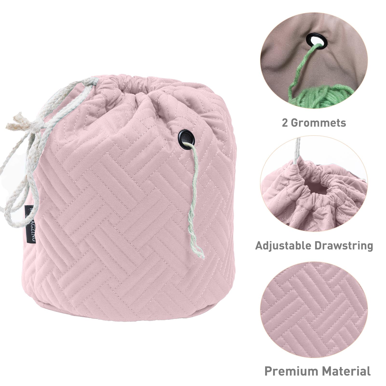 MYBAGZING Torba na przędzę, mały organizer do szydełkowania, torby do przechowywania przędzy ze sznurkiem do szydełkowania, torba do robienia na drutach dla początkujących, uchwyt na przędzę, miska na