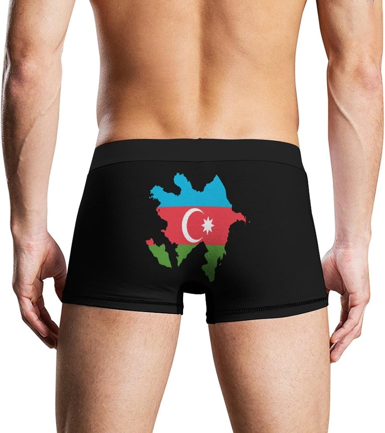 Flag Map of Azerbaijan Novelty Men's Trunks Soft Breathable Underwear Patterned Stretch Briefs