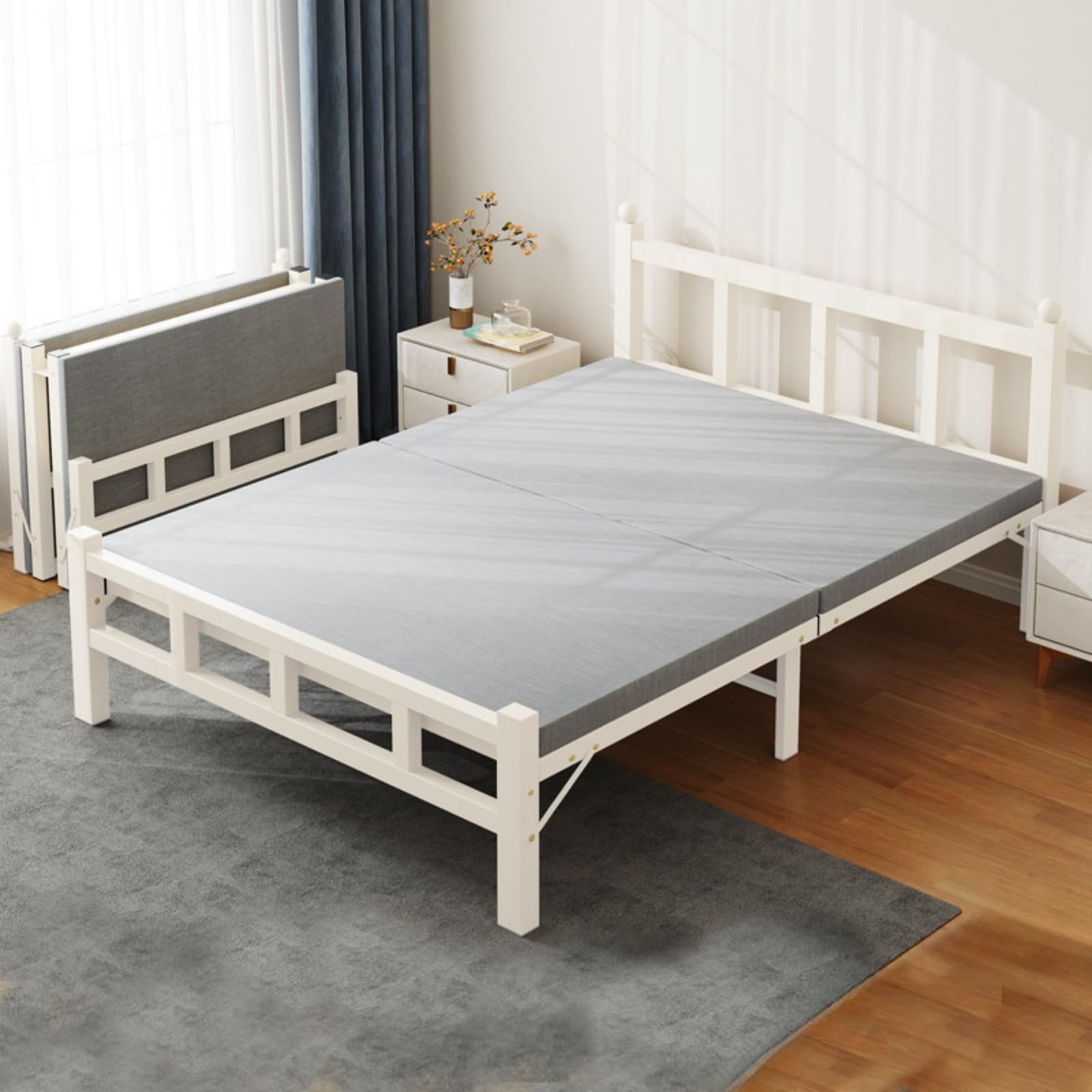 Amazon｜ベッド ベッドフレーム折りたたみ式パイプベッド シングルベッ