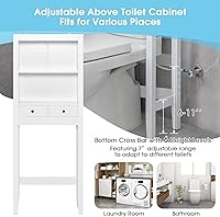 Vista 4 de BestComfort Almacenamiento sobre el gabinete del inodoro, ahorro de espacio en el baño, organizador sobre el inodoro, estante independiente sobre