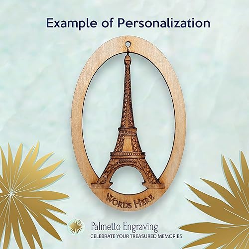 Miniatura 2 de Adornos personalizados de la Torre Eiffel para árbol de Navidad, adorno de Navidad de París, recuerdo de viaje de París Francia, regalo temático de
