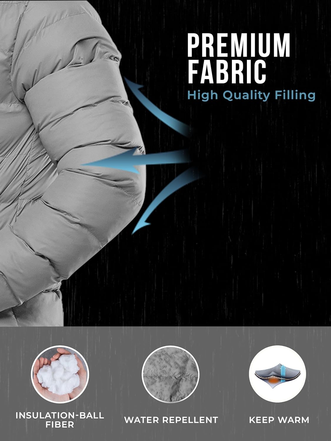 URBAN BUCK Packable Puffer Jacket for Men Lightweight Winter Duck Down Alternative Windproof & Water Repellent Hiking Jackets