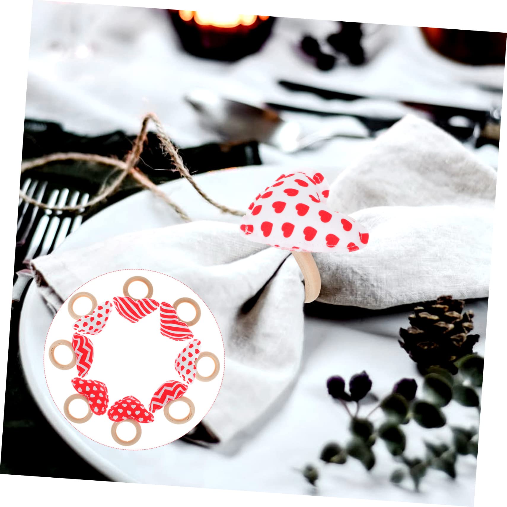 Ciieeo 5 Juegos Anillos para Servilletas del Día De San Valentín Decoración De Guirnaldas Decoraciones De Fiesta De Cumpleaños Dispensador De Servilletas San Valentin Oro Madera 8 Uds * 5