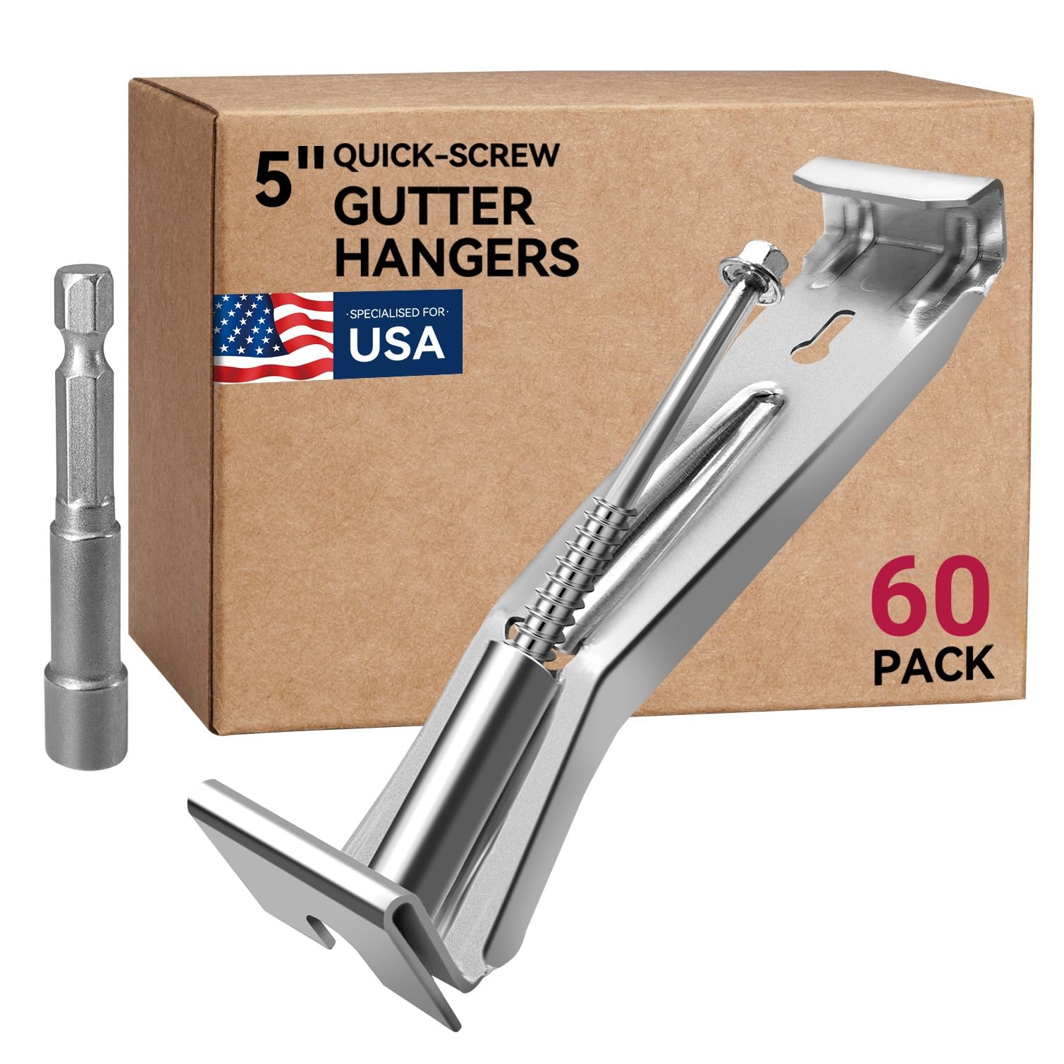 Photo 1 of CEIJE Gutter Hangers, 60 Pack, 5 inch