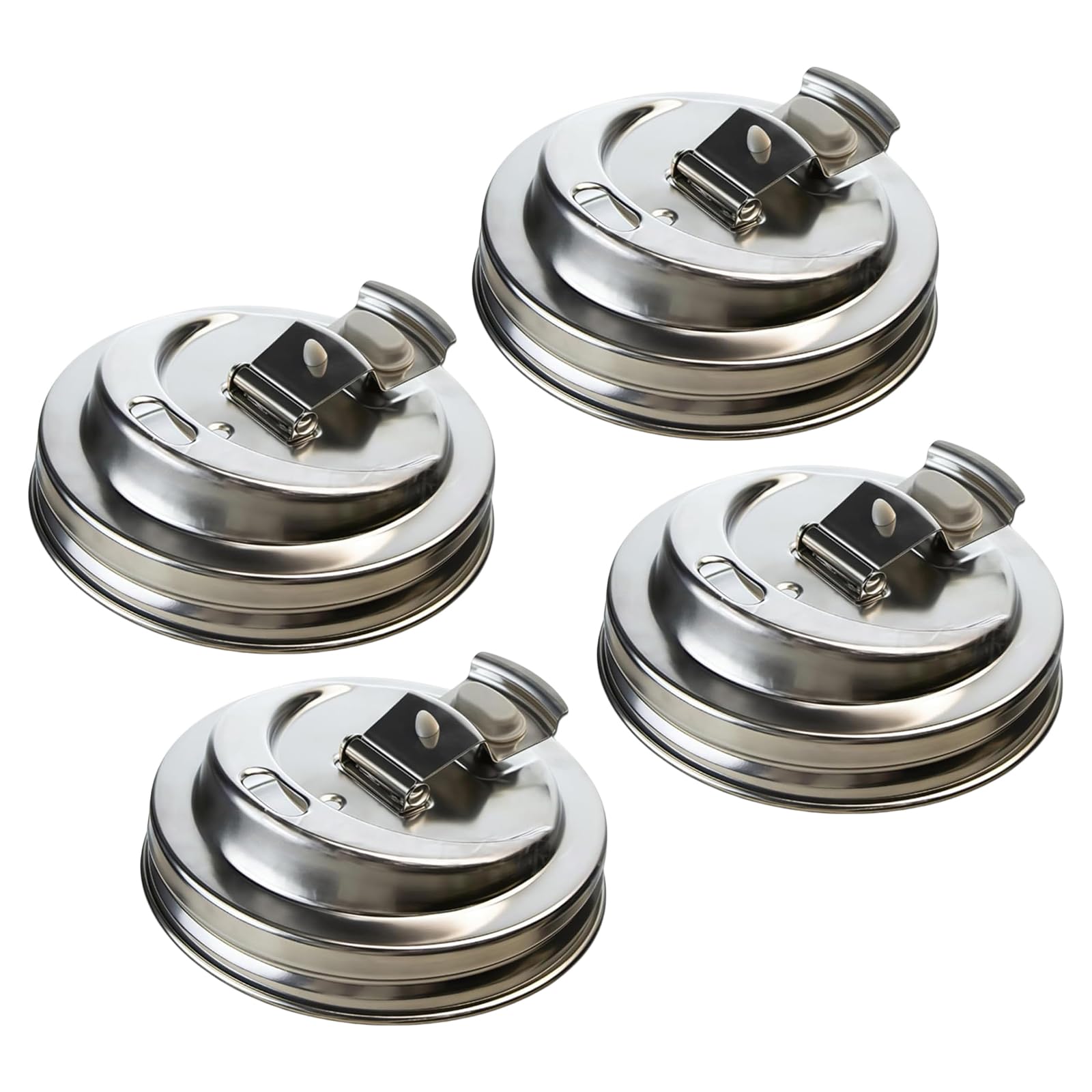 Mason Jars Metal Shaker Lids with Straw Hole Anti Cracking Seal Flip Lids Reusable Wide Mouth Mason Jar Sip Lid for Brewing Fruit Fermenting Drinks