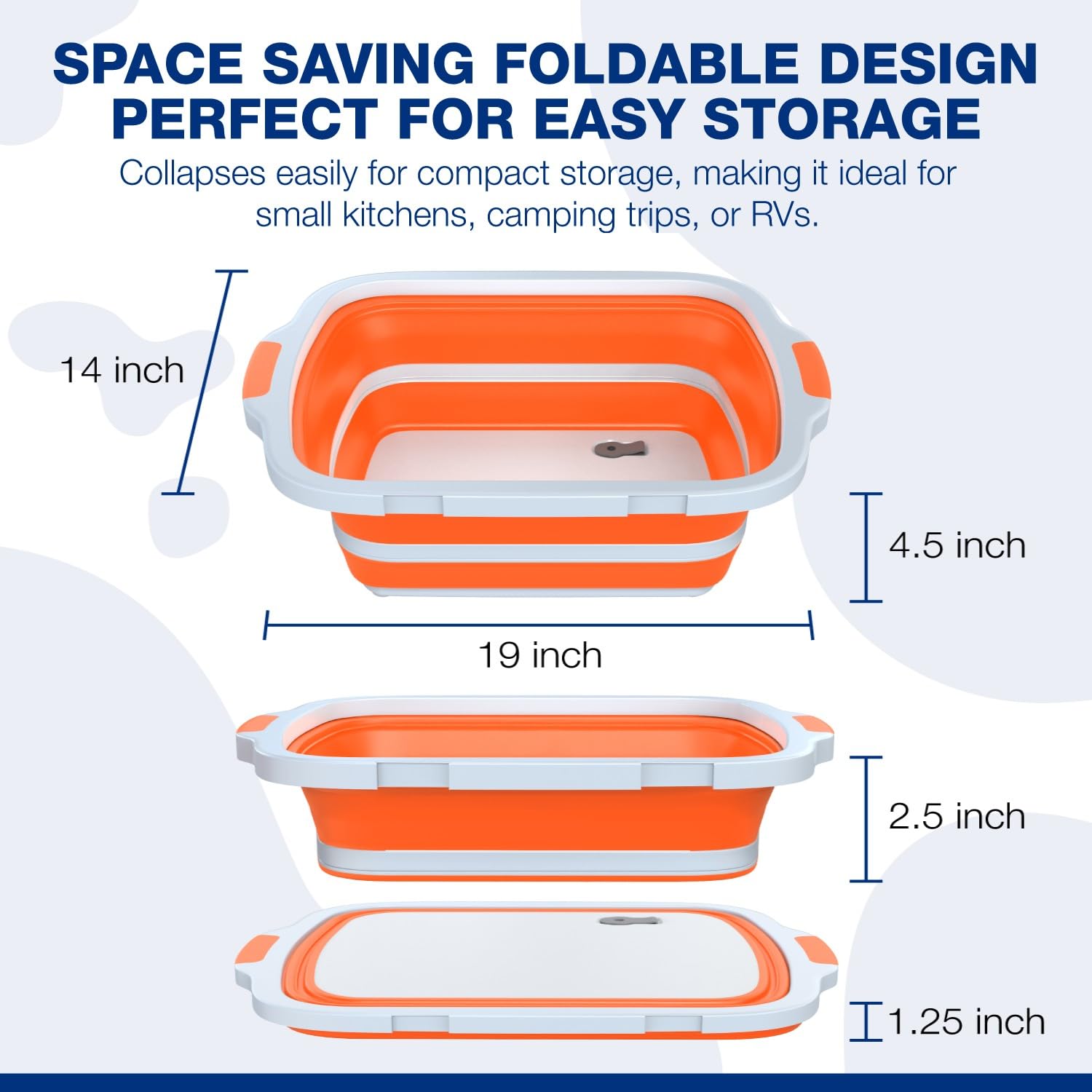 2er Pack XL Faltbarer BBQ Prep Tub mit integriertem Schneidebrett, Deckel & Sieb - Marinieren, Abtropfen & Vorbereiten - Großer lebensmittelechter Behälter - Perfekt zum Grillen, Räuchern & Kochen im