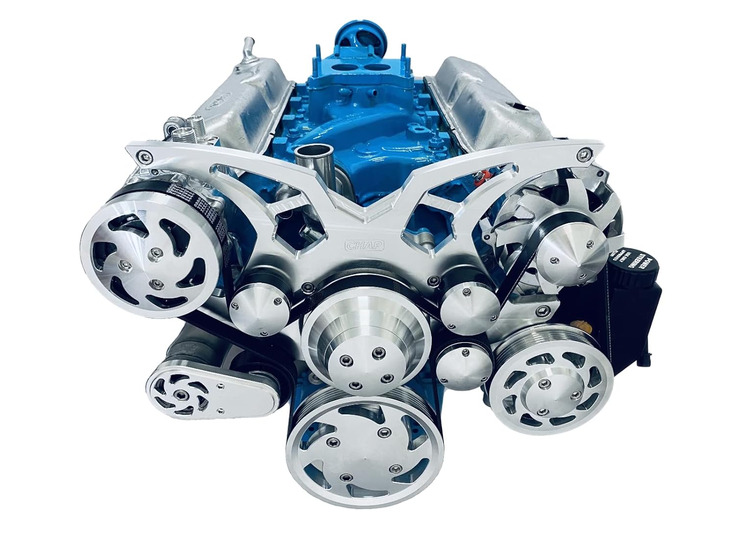 Kit de Polia Serpentina Compatível com Small Block Ford 289 302 351W - A/C, Alternador, Direção Hidráulica, Mangueira Inferior do Radiador Lado do Passageiro - Amortecedor de 4 Parafusos 1969