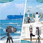 Lusweimi 72-Inch Tripod for ipad Pro iPhone, Camera Tripod for Phone with 2 in 1 Tripod Mount Holder for Cell Phone/Tablet/Webcam/Gopro, Tripod with Carry Bag and Wireless Remote for Photography/Video