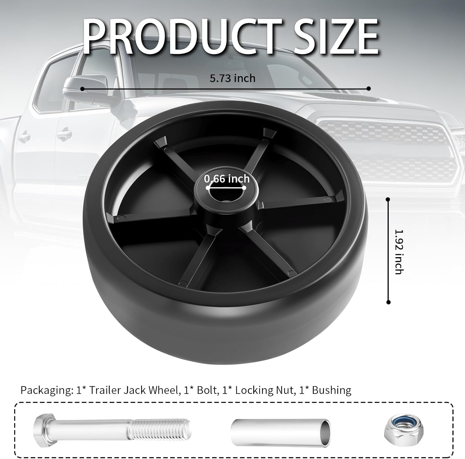 6" Trailer Jack Wheel Replacement,Upgraded Trailer Tongue Jack Wheel with 1200 Lbs Load Capacity,Heavy Duty Wheels for Trailers Jacks Replacement for Trailers RV Hitch