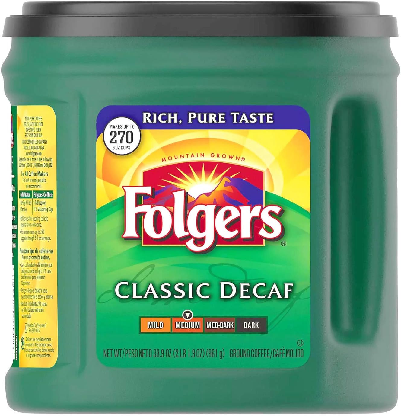 Folgers* Coffee, Decaffeinated, Ground, 33.9 oz