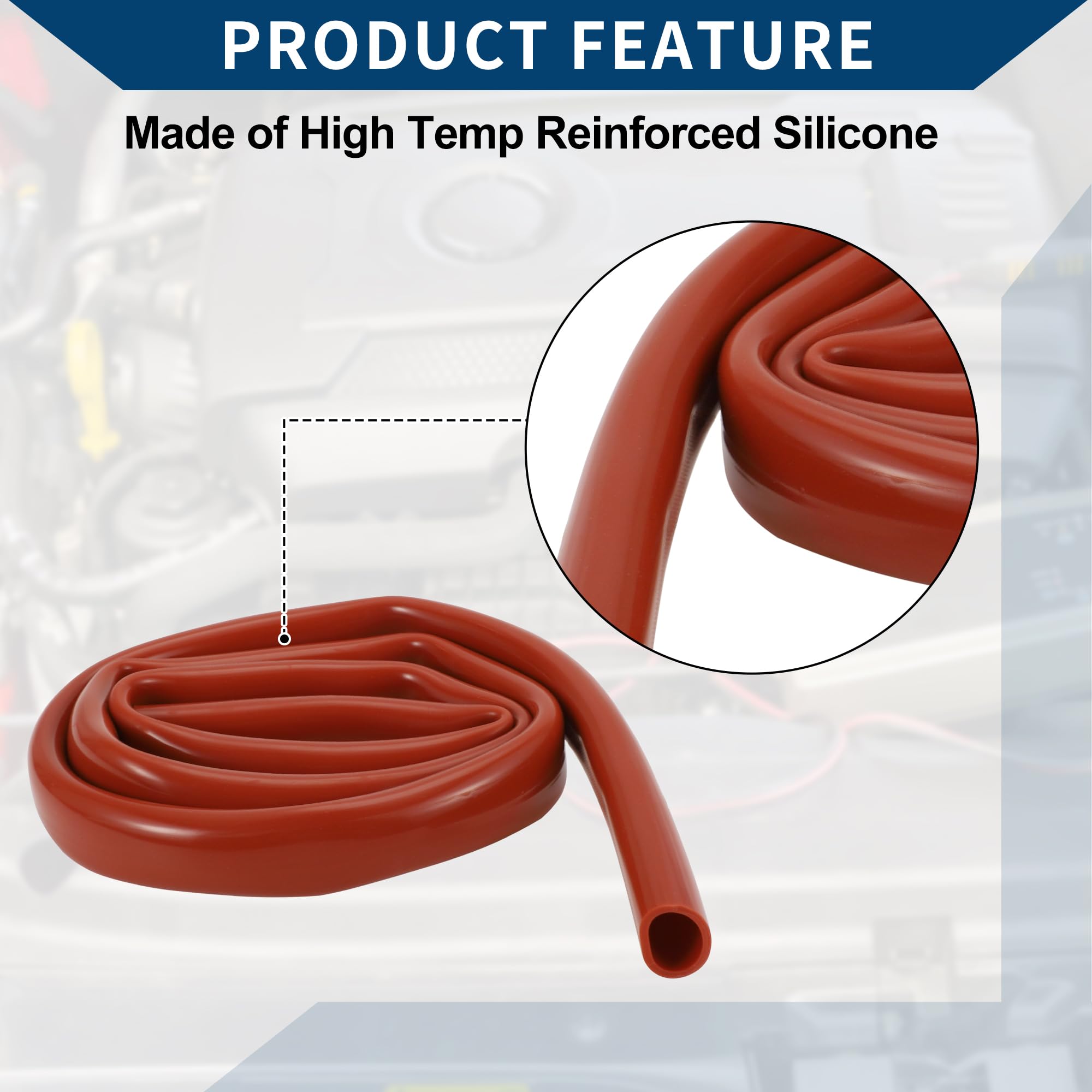 Tubo in Silicone per Aspirazione Tubo per Linea di Aspirazione Automobilistica ad Alta Temperatura 5Ft 13/16" 20mm ID 2.5mm Spessore 1 Pz Rosso