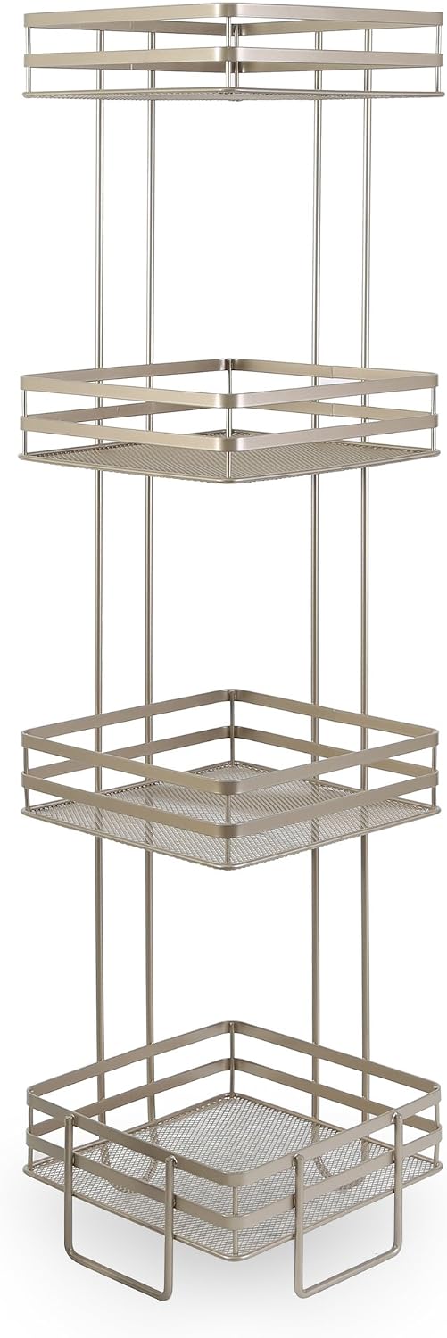 BINO 'Lafayette' 4-Tier Square Spa Tower, Nickel
