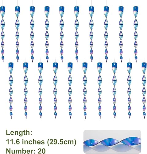 Miniatura 11 de OFFO Cañas espantadoras de pájaros de 11.5 pulgadas (4 piezas) dispositivo reflectante para pájaros al aire libre para mantener a la paloma