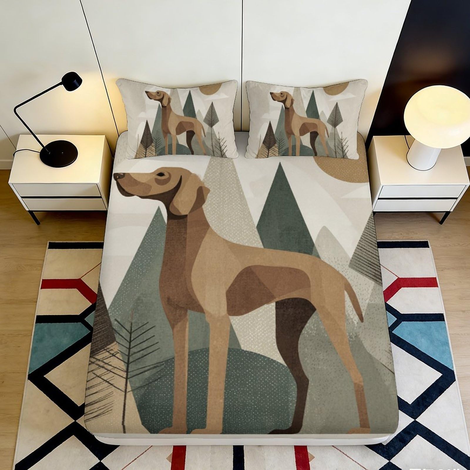 Jqzkxnhpbr Style-7 3D Printed Brown Dog Forest Fitted Sheet Microfiber Soft Decorative Bed Sheet For Bedroom Guest Room Dorm Mattress Cover 90X200x25cm
