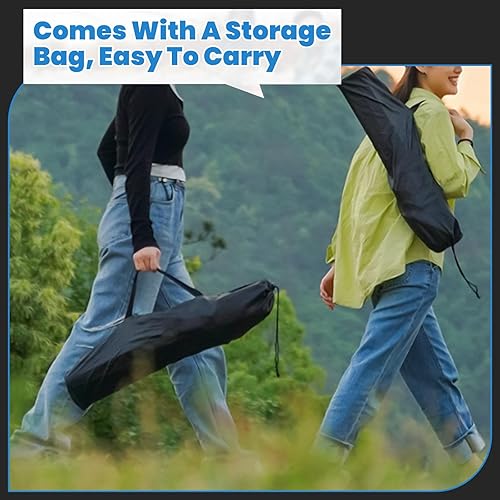 Miniatura 6 de Taburete plegable para acampar con bolsillo lateral y bolsa de transporte, taburete portátil de campamento de pesca de 12.9 pulgadas, reposapiés