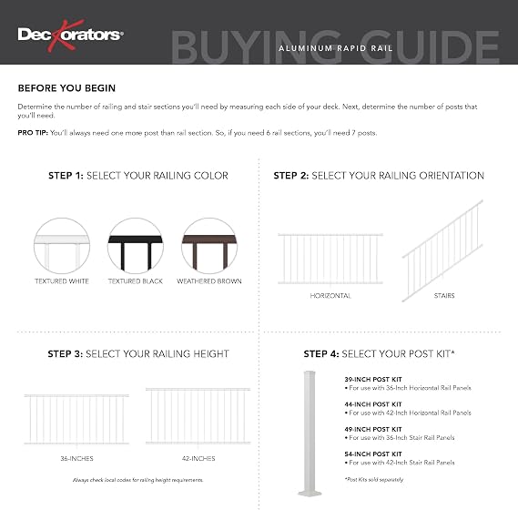 Deckorators Textured White Rapid Rail Horizontal Bracket Kit (4-Pack)