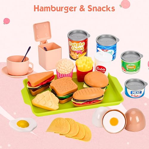 Miniatura 5 de 118 piezas de mini accesorios de cocina para niños, juego de cocina de simulación con utensilios de cocina, vajilla y 2 juegos de frutas, regalo de