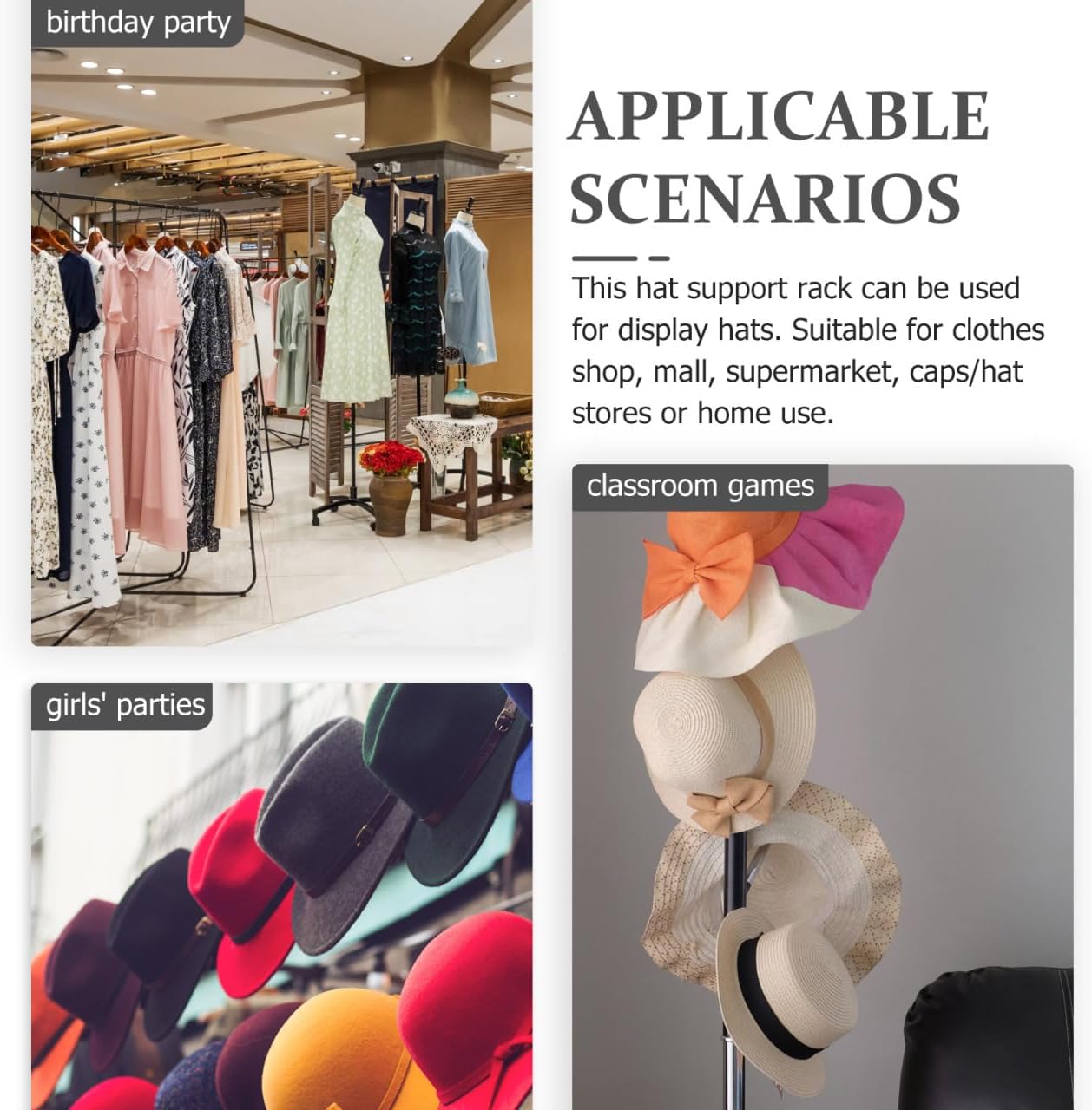 Adjustable Conical Basin Hat Inner Support for Flat Straw Hats Hat Shaper Insert Holder for Shops Home Display and Storage