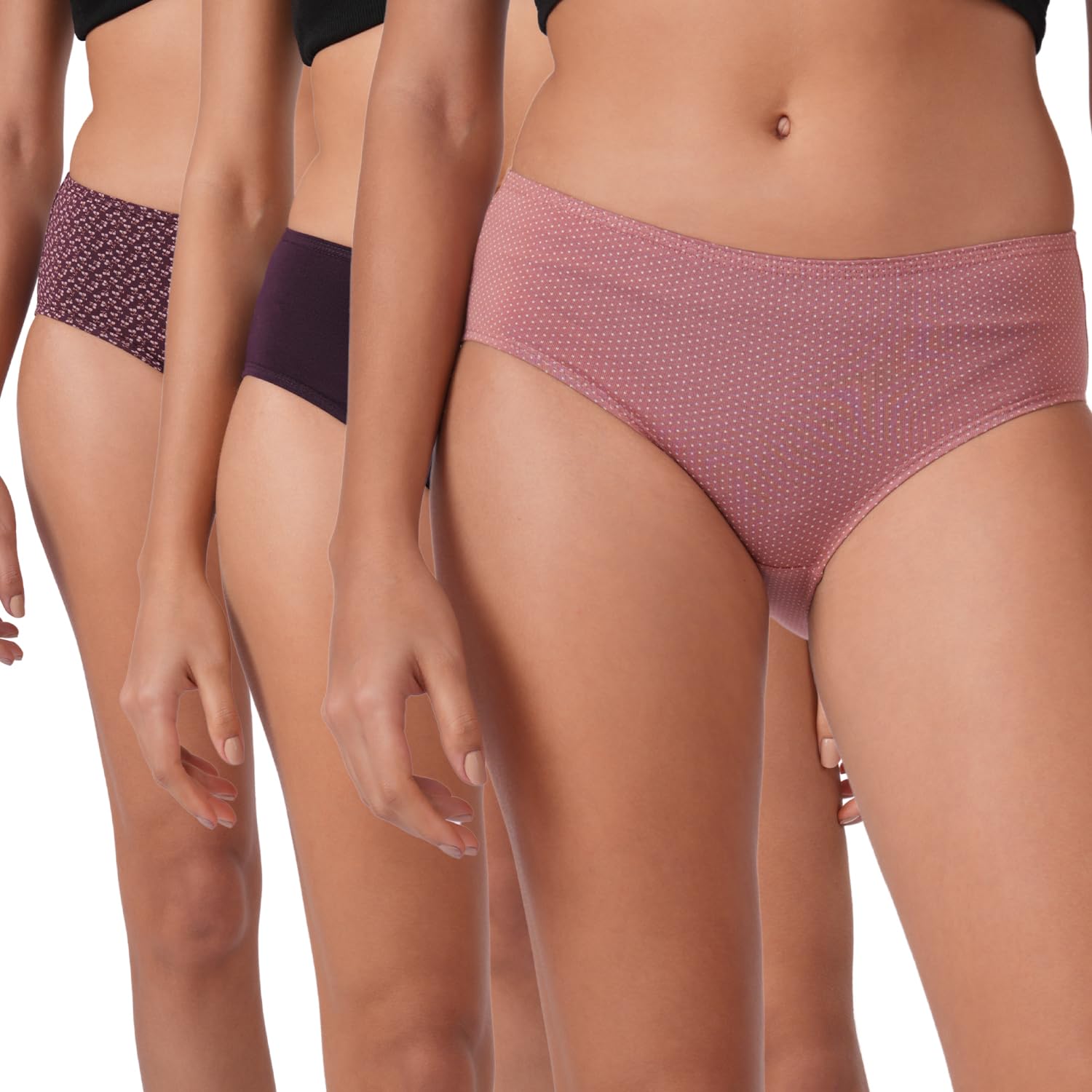 bonjour Women's Cotton & Lycra Briefs Hipster Panties (Pack of 3)-picture-55