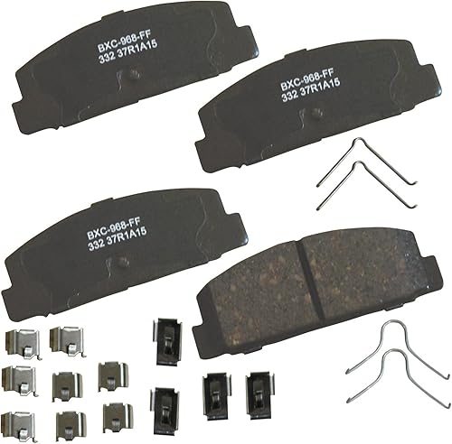Miniatura 26 de Bendix Pastillas de freno traseras de cerámica Premium SBC1100 para Nissan Frontier 2024-2005, Xterra 2015-2005, Suzuki Equator 2012-2009