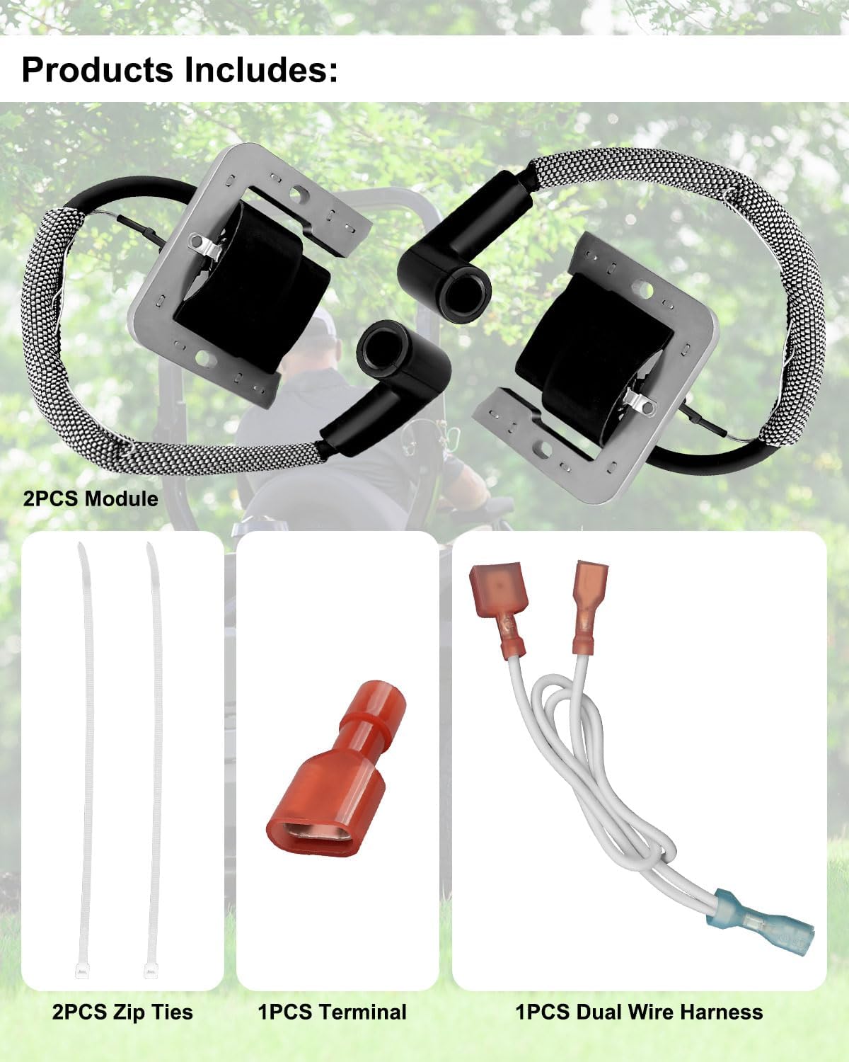Ignition Coil Upgrade Kit Fit for Kohler CH20 CH23 CH640 CH740 Replace 24-584-52-S 24-584-63-S, Lawn Mower Engine MDI Module Conversion