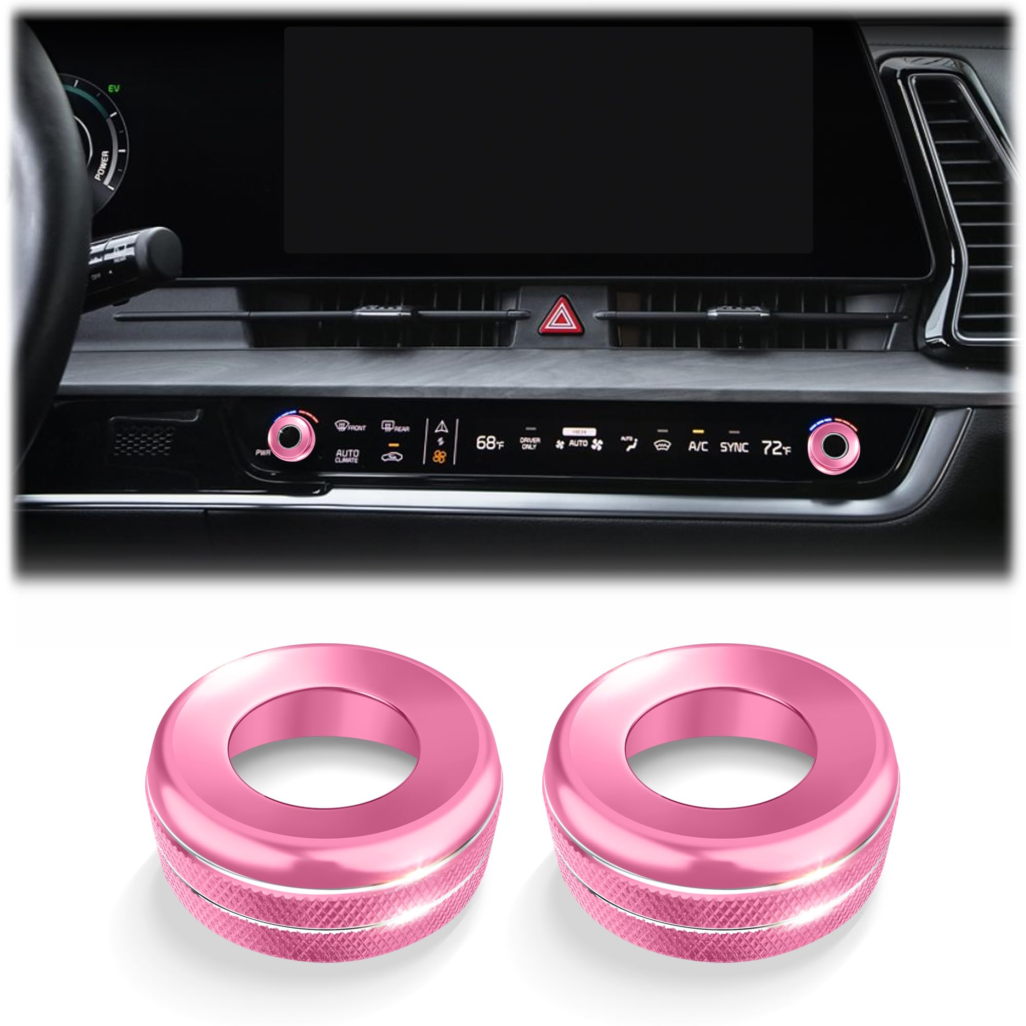 Accessoires Kia Sportage protection bouton alliage aluminium rose