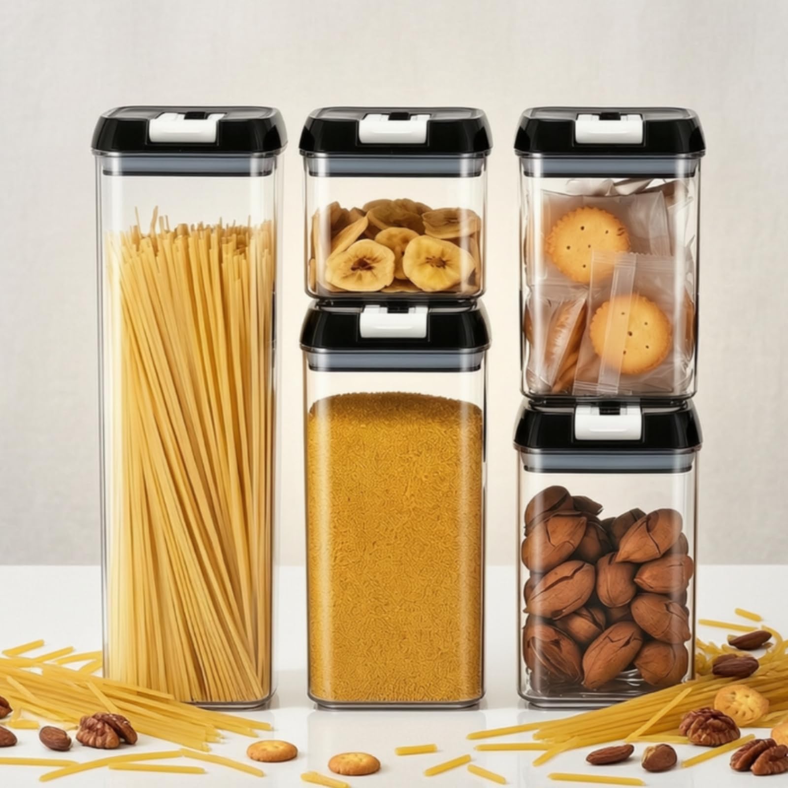 5 Pezzi Barattolo con Coperchio