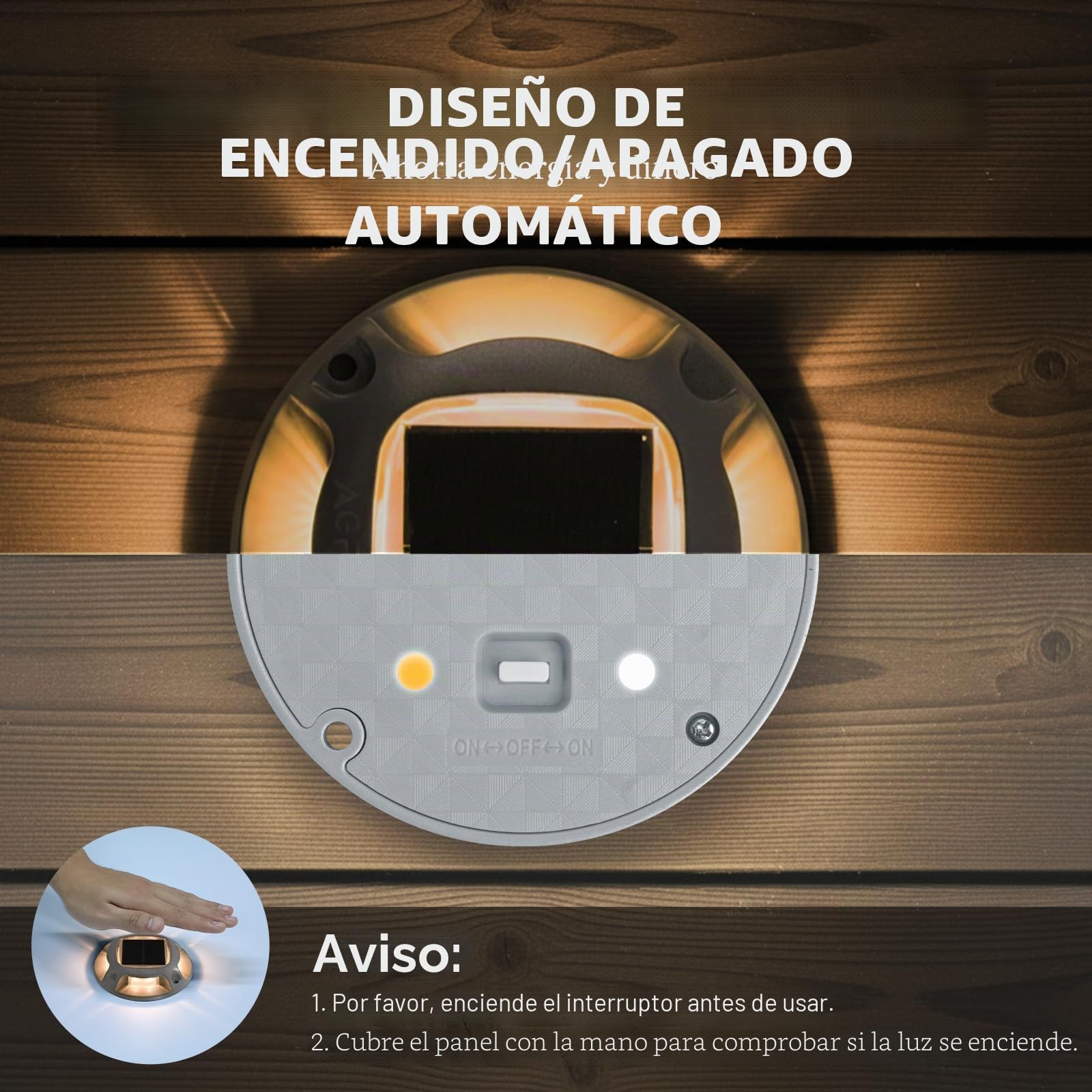 AGPTEK 8 x Luz Solar Exterior Luces IP68 Impermeable Jardín, 2 Modos | Auto ON/OFF Luz Solar Suelo 2 Color Modos para Patio, Garaje, Camino, Escaleras Aceras Pasillos (Blanco Cálido/Frío)