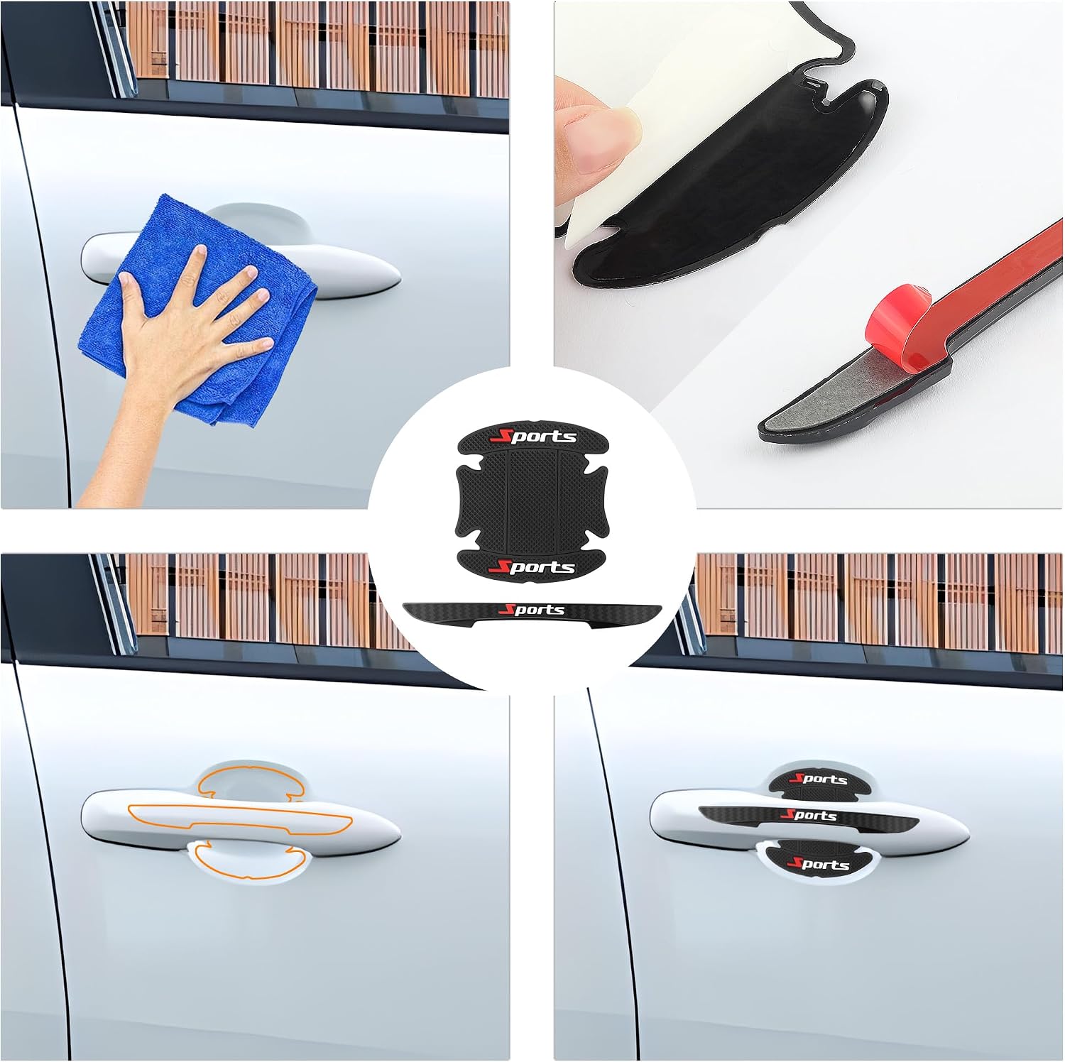 8PCS Car Door Protector,Sports Car Door Handle Protector,Sports Car Door Handle Scratch Protector,Universal CCar Door Edge Protector Fit Most Cars,SUVs,Trucks
