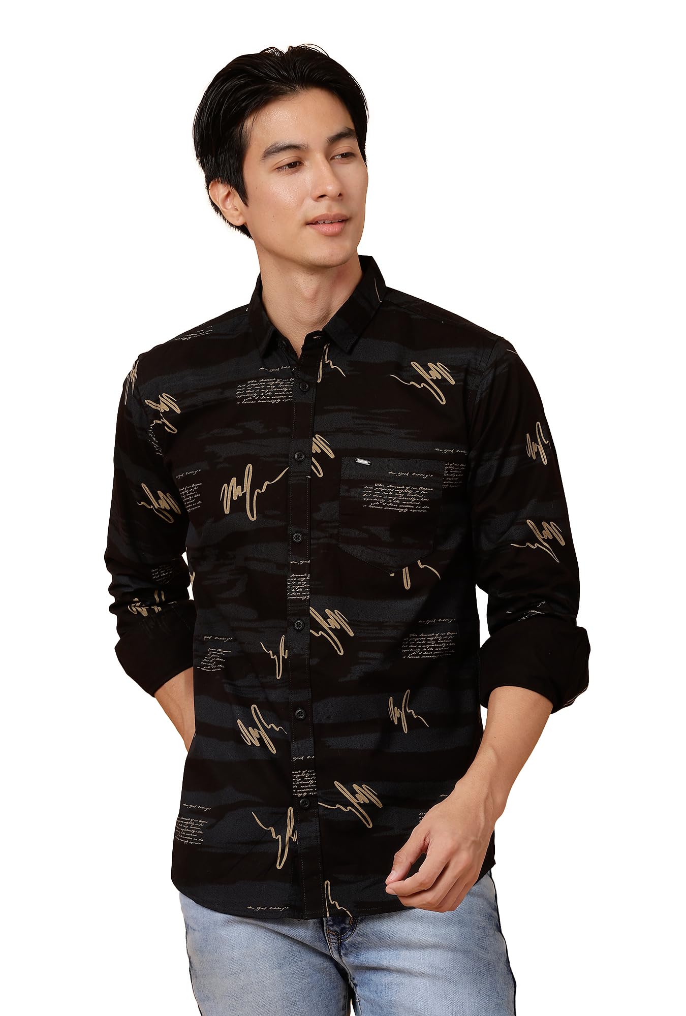 Sponsored Ad - Men's Cotton Slim Fit Printed Casual Shirt