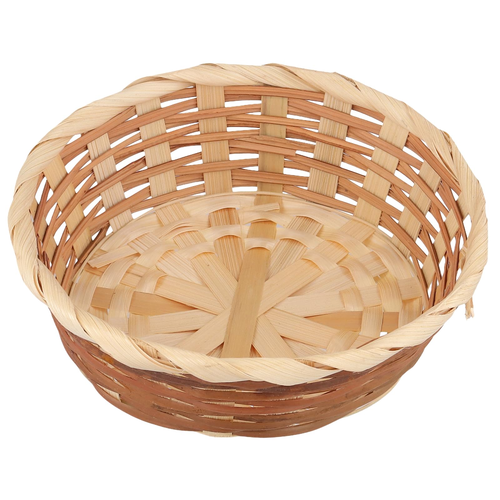Lot de 15 paniers tissés en bambou - 17 x 6 cm - Récipients ronds pour pain et fruits - Plateaux de service empilables pour le rangement de la cuisine, l'affichage de restaurant