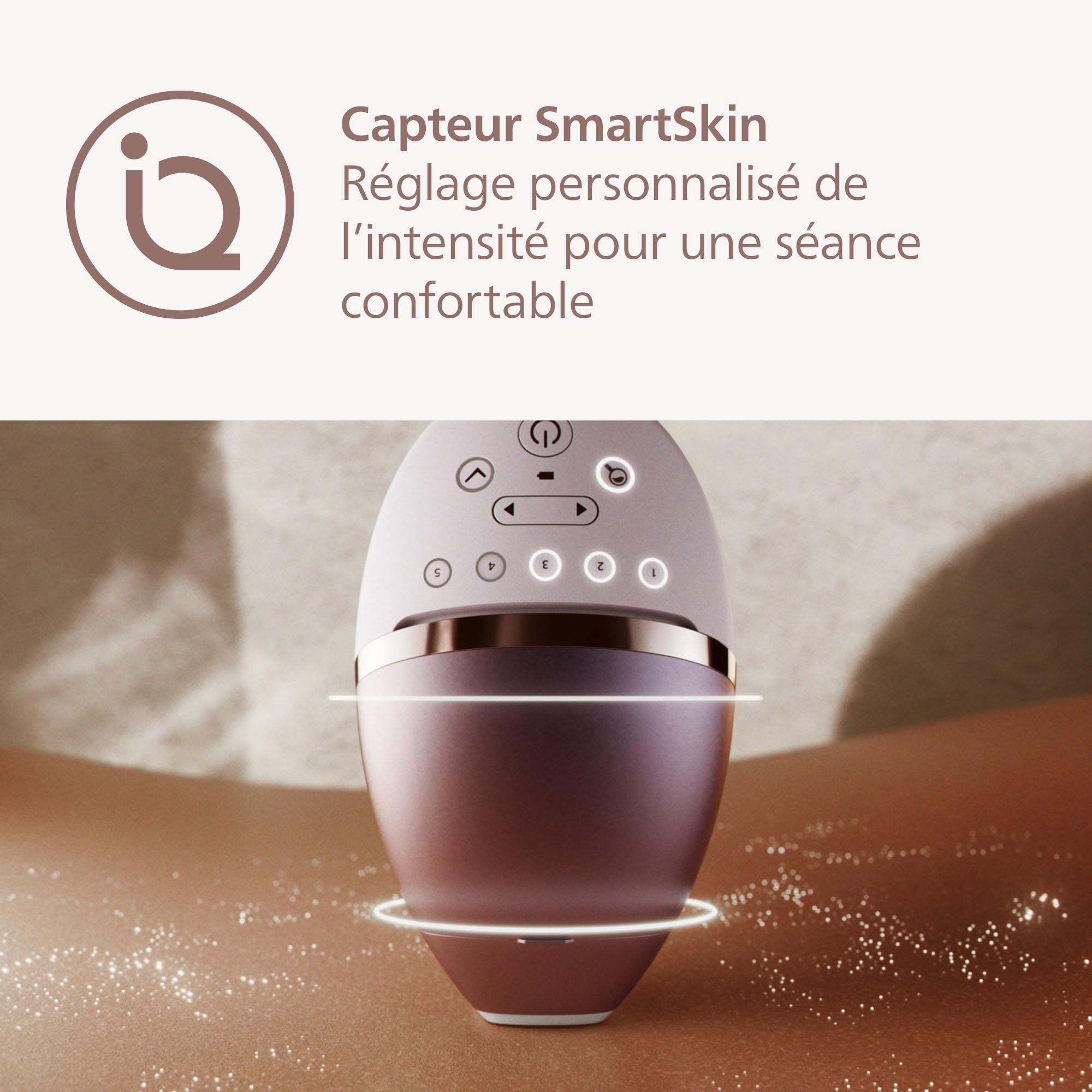 Philips Lumea Série 9900, épilateur à lumière pulsée, technologie SenseIQ et SkinAI, 4 embouts pour le corps, le visage, le maillot et les aisselles, utilisation avec et sans fil (modèle BRI951/00)