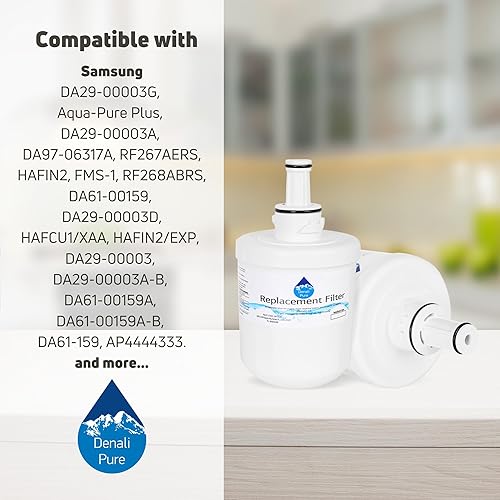 Miniatura 10 de Paquete de 2 filtros de agua de repuesto para refrigerador Samsung RF266AEBP/XAA – Compatible con Samsung DA29-00003G, Samsung DA29-00003B, Samsung
