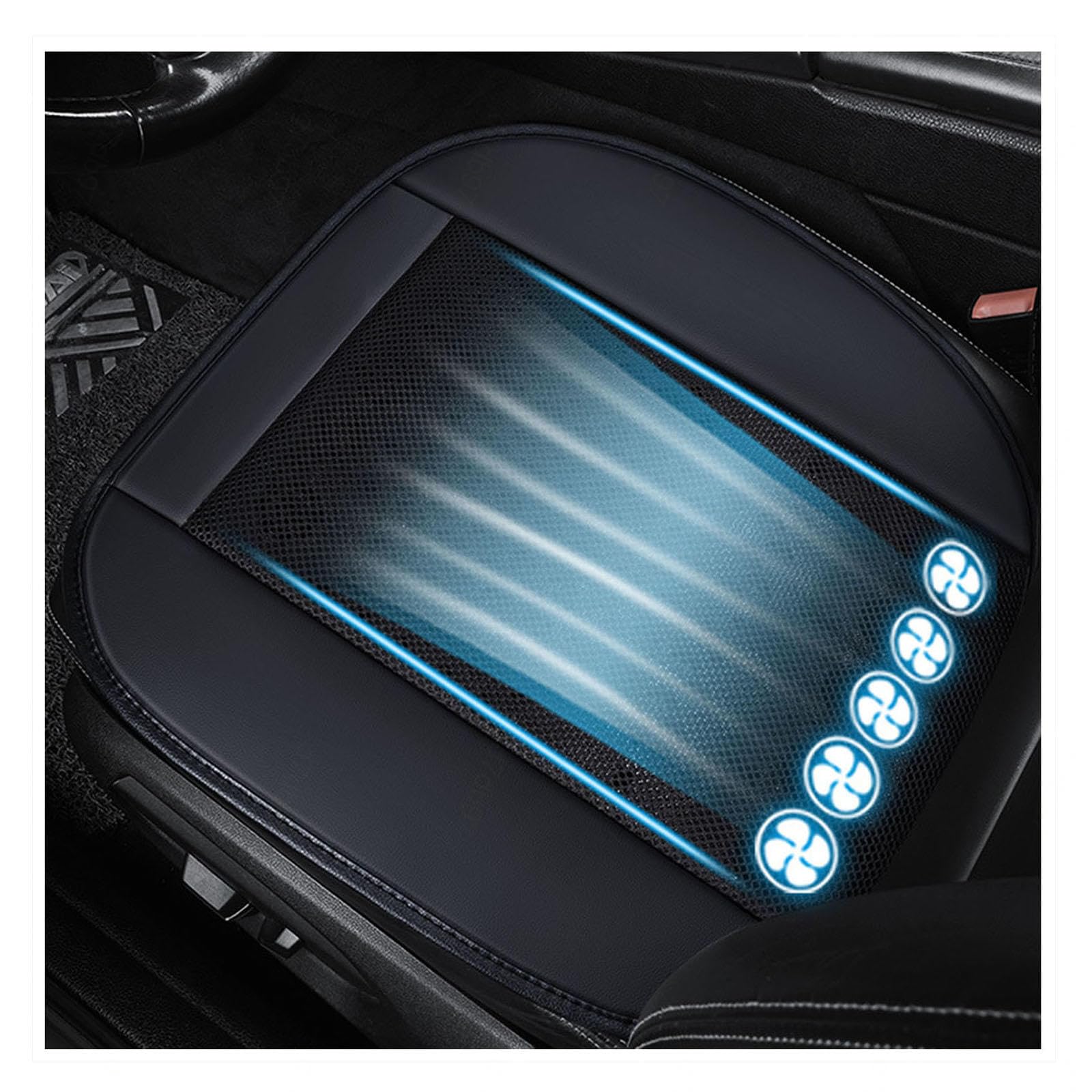 LRF-yxkj Cooling Car Seat Cover 12V-24V 3 Cooling Air Speeds Breathable Car Seat Cover for Cars,Suv,Sedans and Pick-Up Trucks,Black-Squarestyle